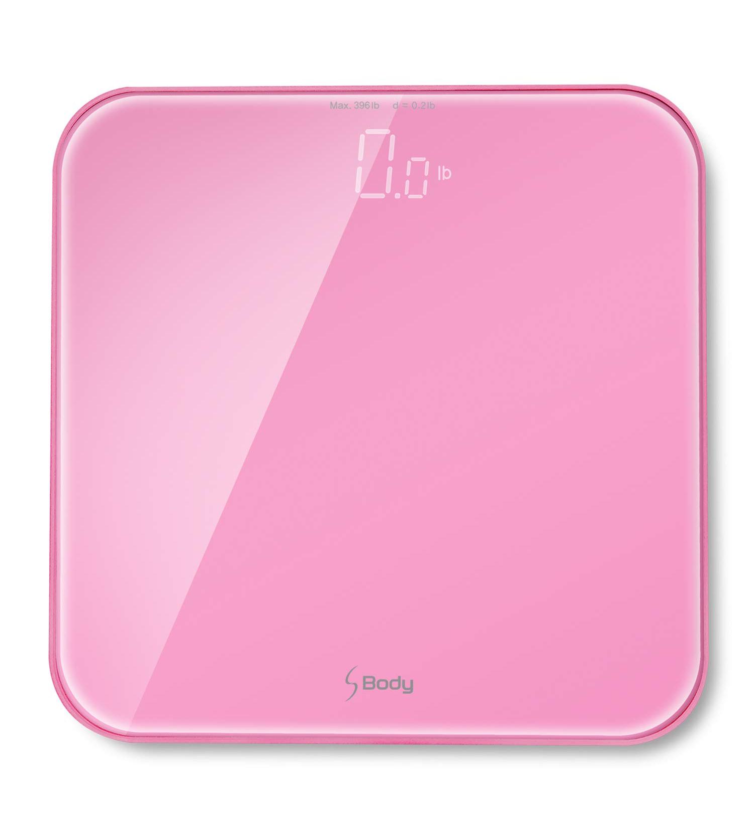 VisionTechShop S Body Digital Bathroom Scale - High Precision, Ultra Wide, 396lb Capacity, Pink - Buy Online on GoSupps.com