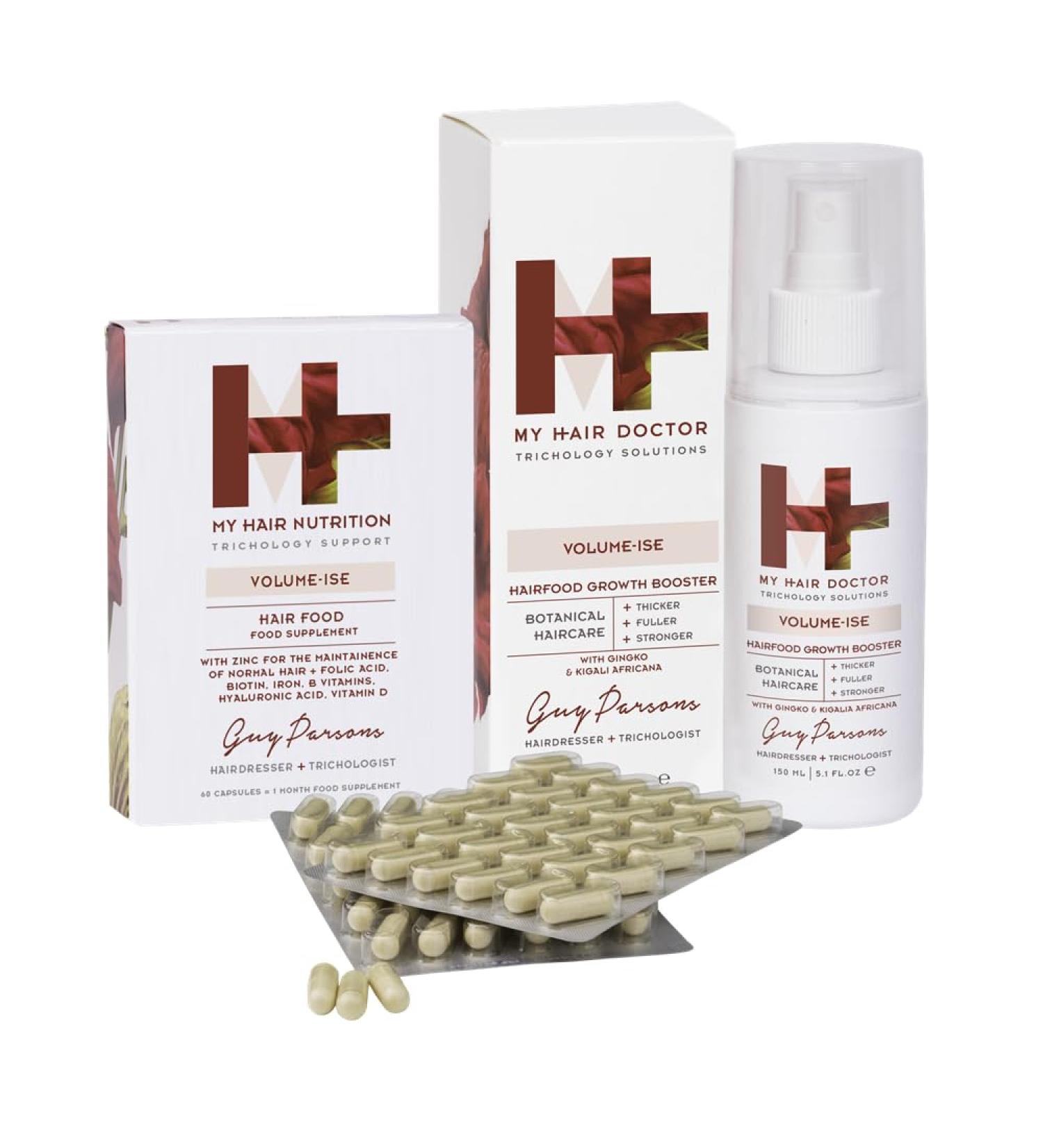 My Hair Doctor Volume-ise Hair Growth Booster (150ml) & Nutritional Supplements (60 Capsules) Set - Fine Hair Growth Serum & Hair Growth Vitamins Set - Hair Vitamins For Growth and Hair Loss Treatment - Buy Online on GoSupps.com