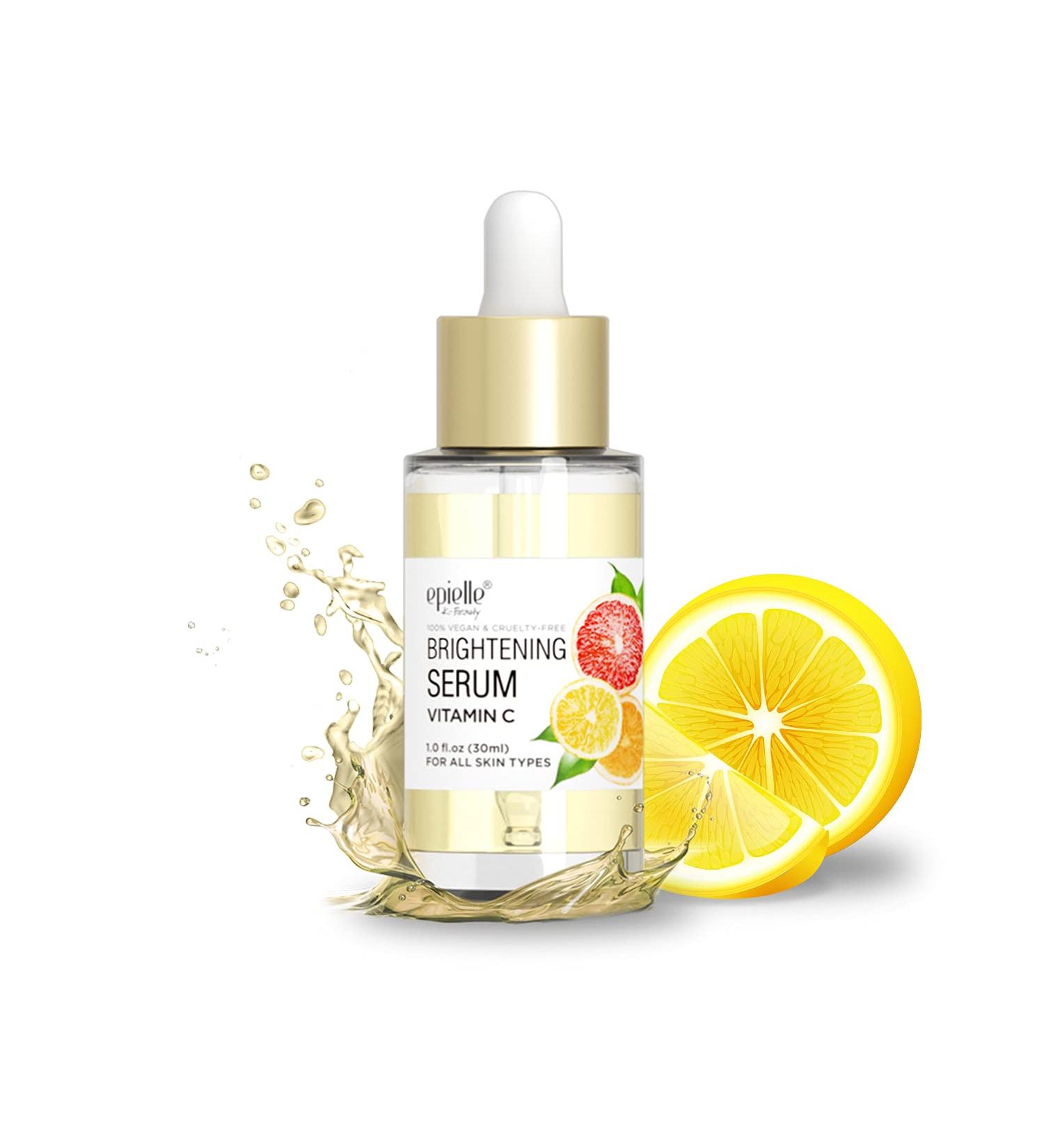 Epielle Vegan Anti Aging Serum for All Skin Types | Dark Spot & Wrinkle Treatment | Vitamin C Formula | Summer Skincare Gift - Buy Online on GoSupps.com