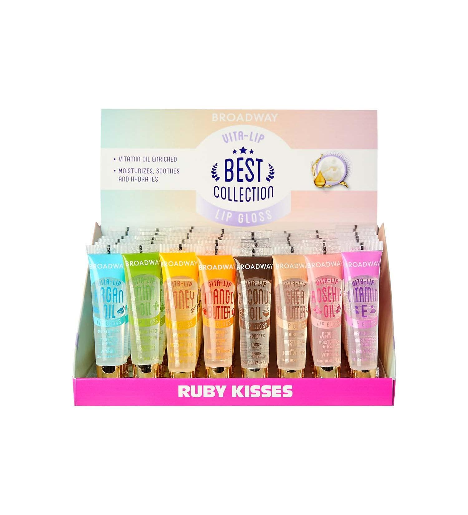 KISS LIPGLOSS Broadway Clear Lip Gloss - Non-Sticky, Vitamin Oil Enriched, Super Glossy (48PCS) - Buy Online on GoSupps.com