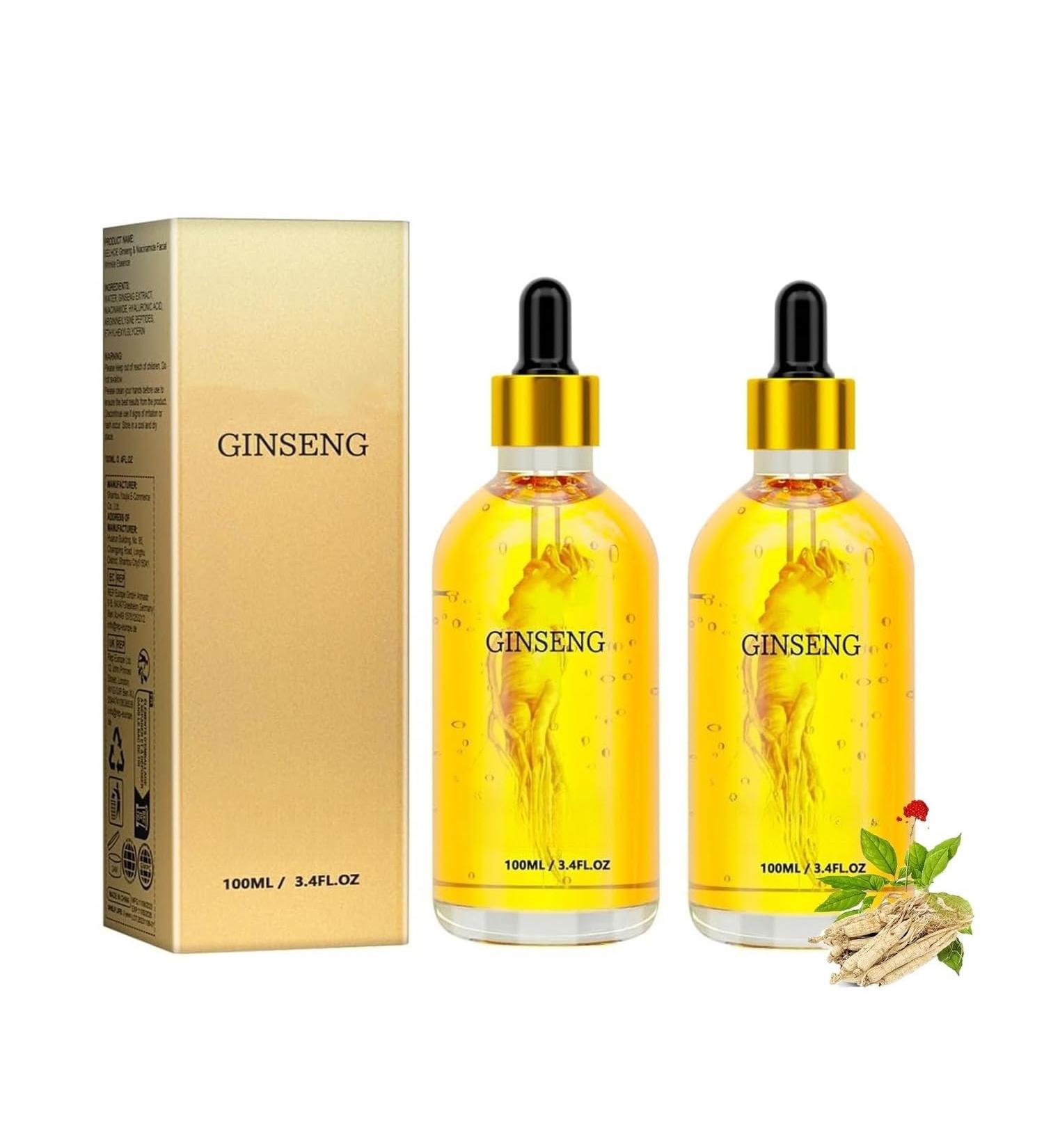 Ginseng Serum Korean Ginseng Essential Oil Tighten Moisturizing Smooth Skin Reduce Fine Lines Moisturizing Serum for All Skin Types (2pcs) - Buy Online on GoSupps.com