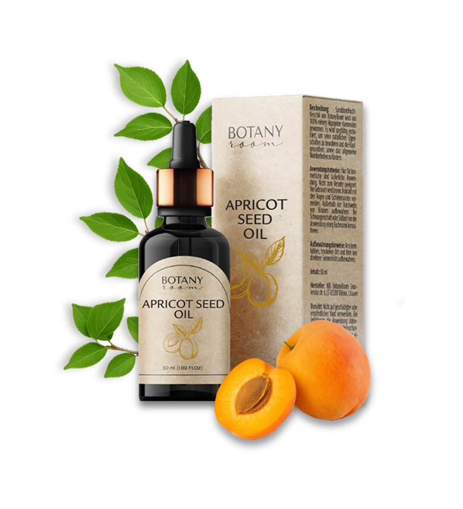  BotanyRoom Cold-pressed apricot kernel oil | 100% natural massage and skin care oil | For face hair and body | Mild nutty fragrance | 50ml glass bottle | A skincare product - Buy Online on GoSupps.com