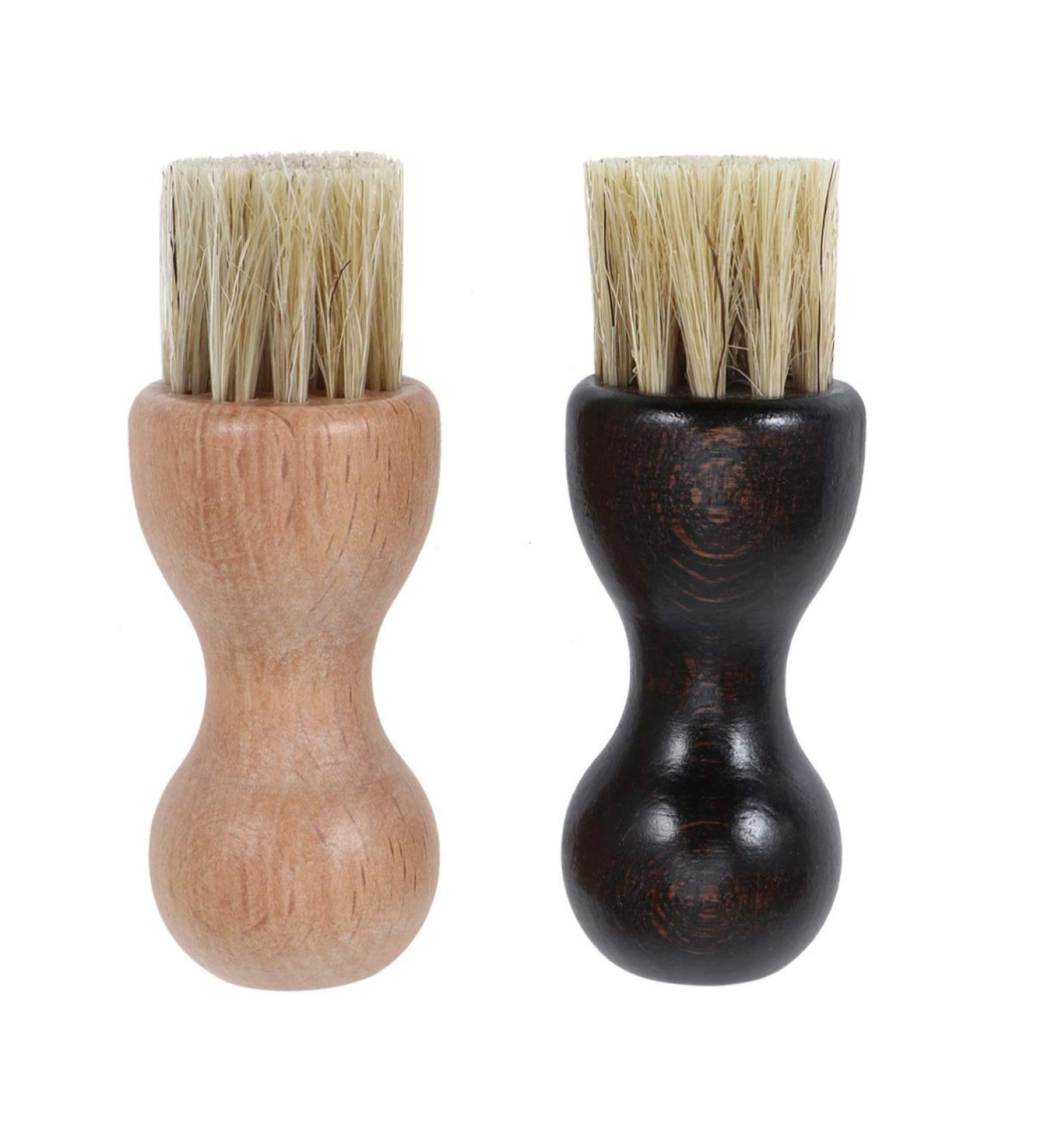 EXCEART Shoe Brush Cream Applicator Wooden Shoe Shine Brushes Polish Paste Jar Dauber Bristles Shaft Slotted for Boots Shoes & Other Leather Care - Buy Online on GoSupps.com