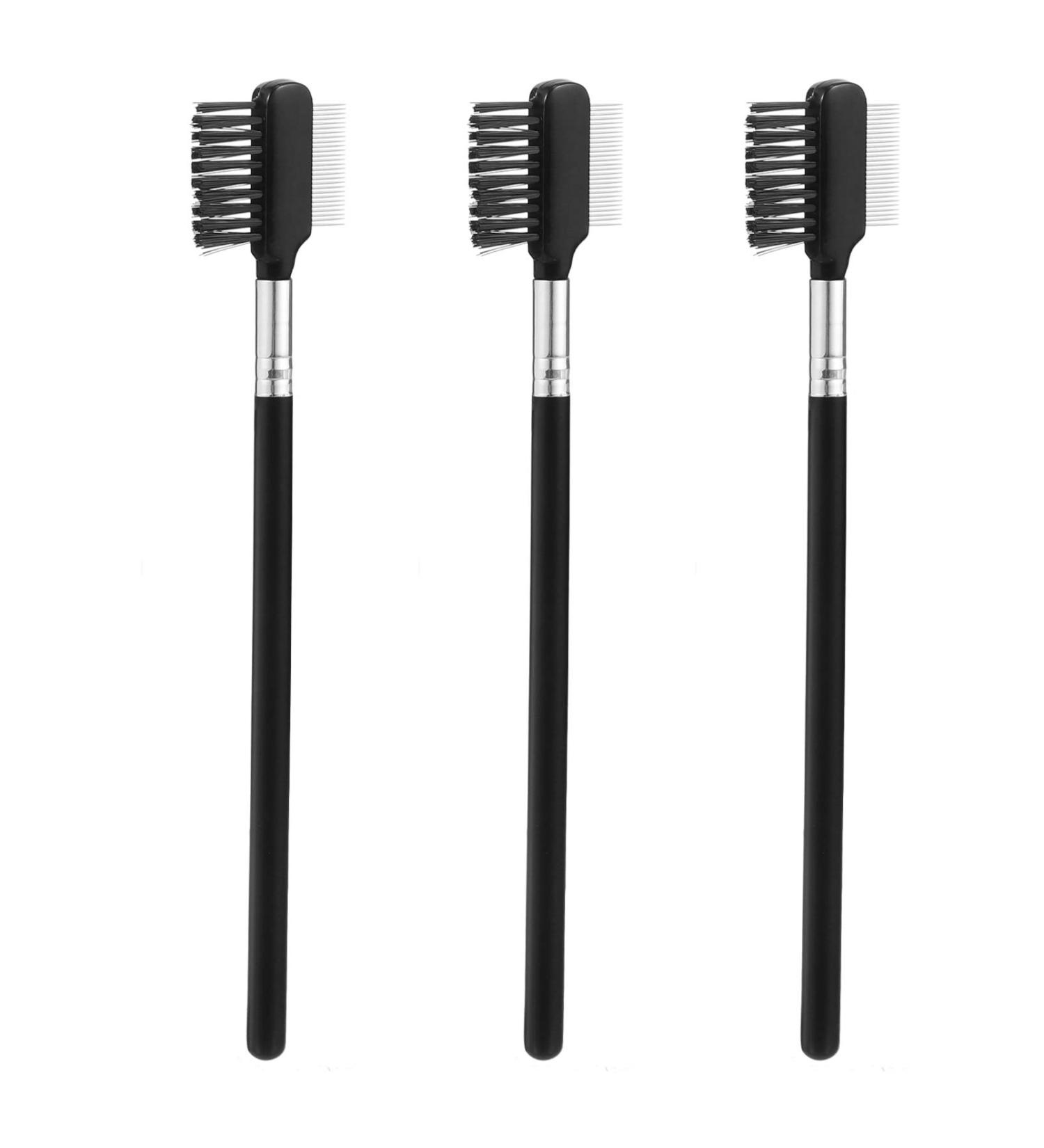 Lurrose 3Pcs Eyebrow Brush Set - Dual Eyelash Comb & Eye Shadow Brush for Perfect Brows & Lashes - International Shipping Available - Buy Online on GoSupps.com