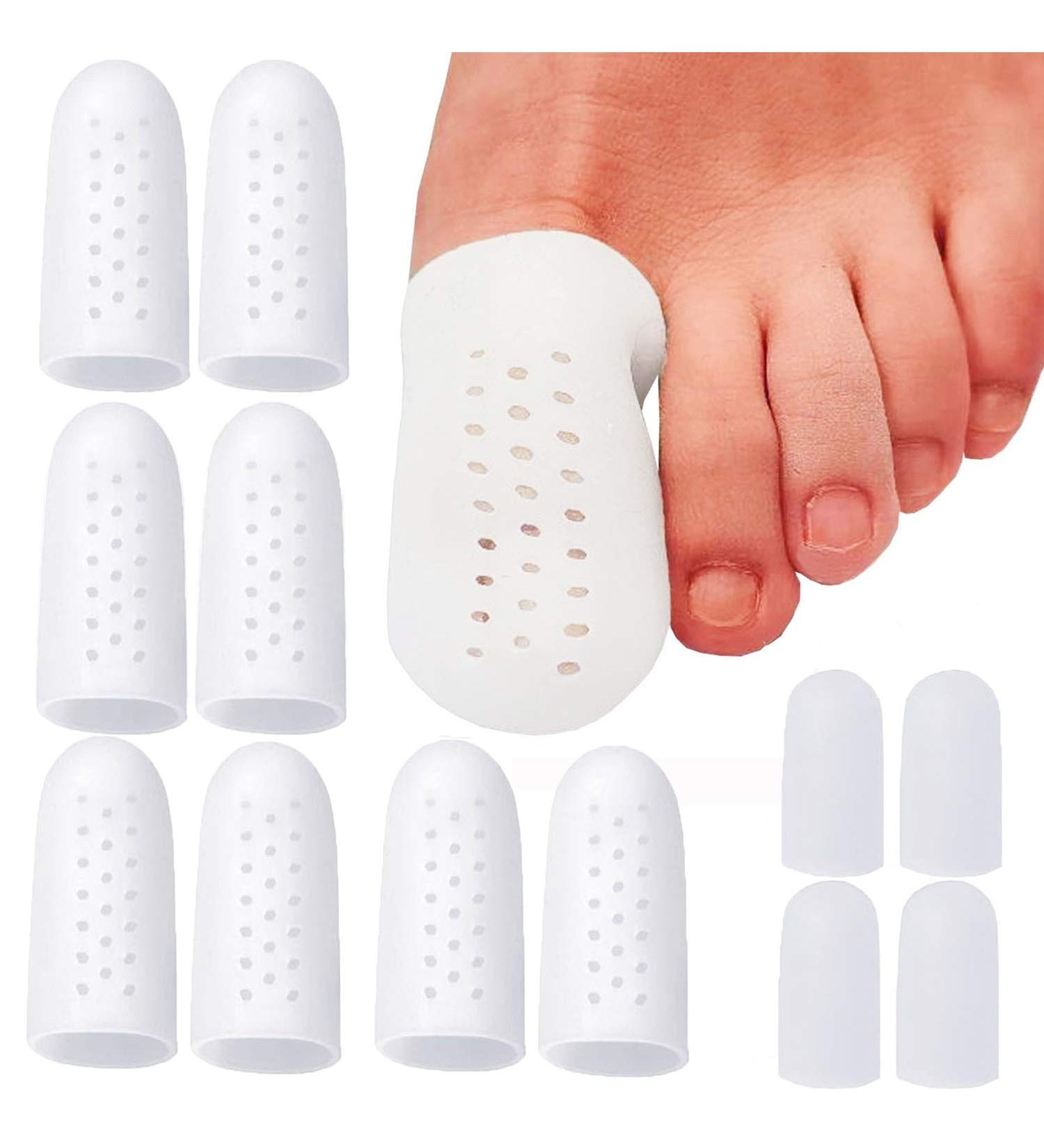 Footsihome Gel Toe Caps for Large Toes - Pain Relief & Protection | Prevent Corns Hammer Toe & Friction - 12 Pieces with Breathing Holes - Buy Online on GoSupps.com