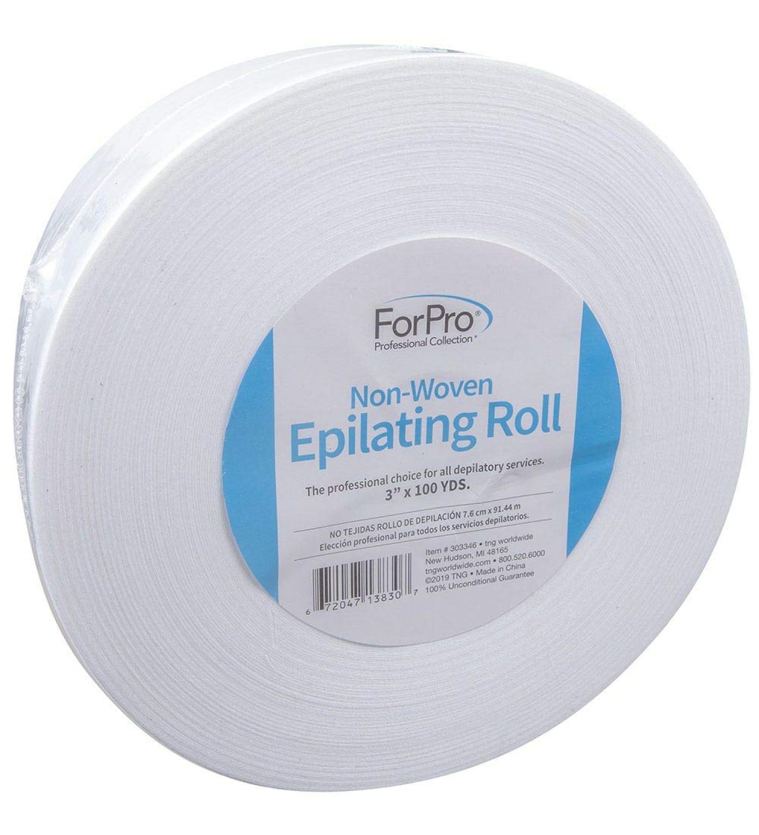 ForPro Non-Woven Epilating Roll - Body and Facial Hair Removal - Tear-Resistant, Lint-Free - 3 x 100 Yards - White - 1 Count - Buy Online on GoSupps.com