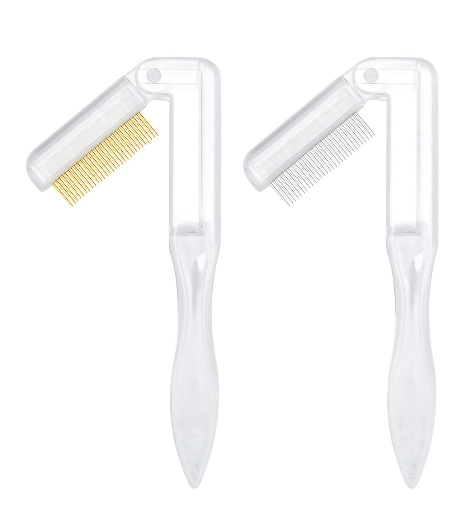 Folding Metal Teeth Eyelash Separator Comb - 2PCS Clear Fine Lash Comb for Eyelash Lift and Brow Waxing - Buy Online on GoSupps.com