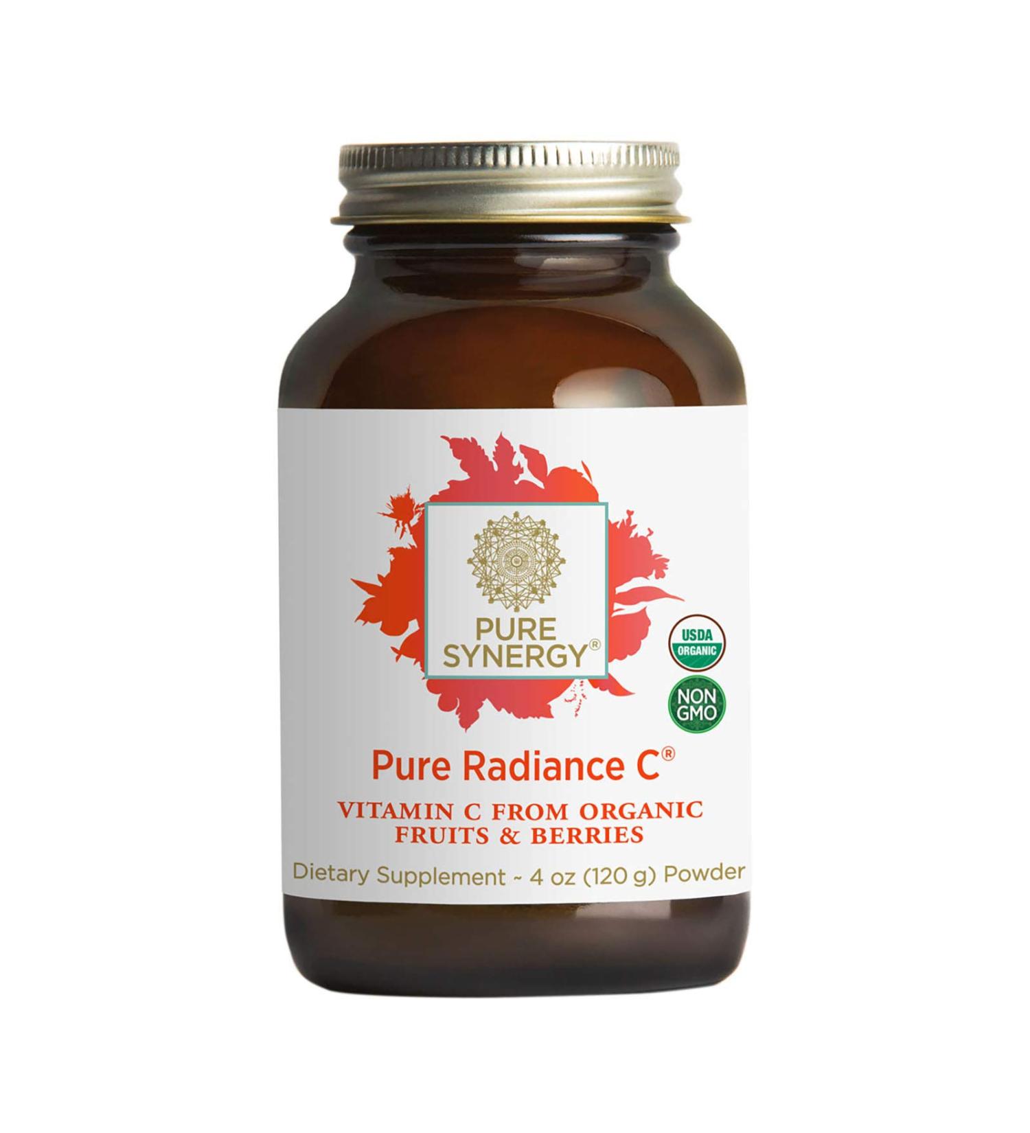 Pure Synergy Pure Radiance C Powder 4 oz - Vitamin C Boost for Radiant Skin - Buy Online on GoSupps.com