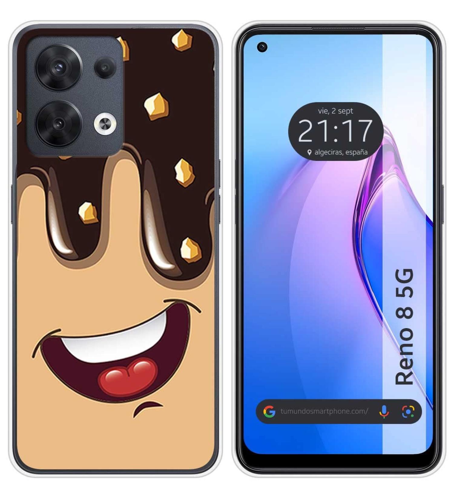 Tumundosmartphone Silicone Case for Oppo Reindeer 8 5G Chocolate Ice Cream Design