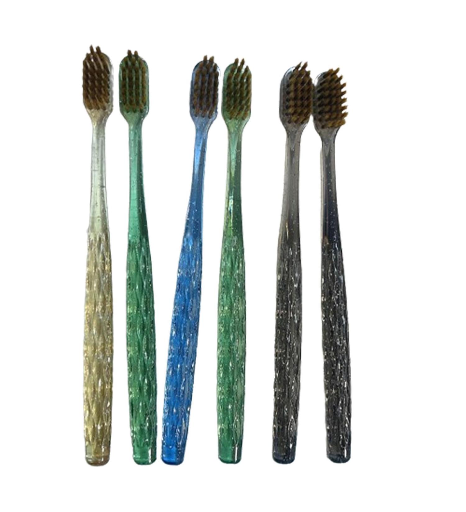 Portable Soft Toothbrush Set - 6 Pieces with Bristle Cleaner & Dental Floss | Ideal Travel Toothbrush Pack for Family - Buy Online on GoSupps.com