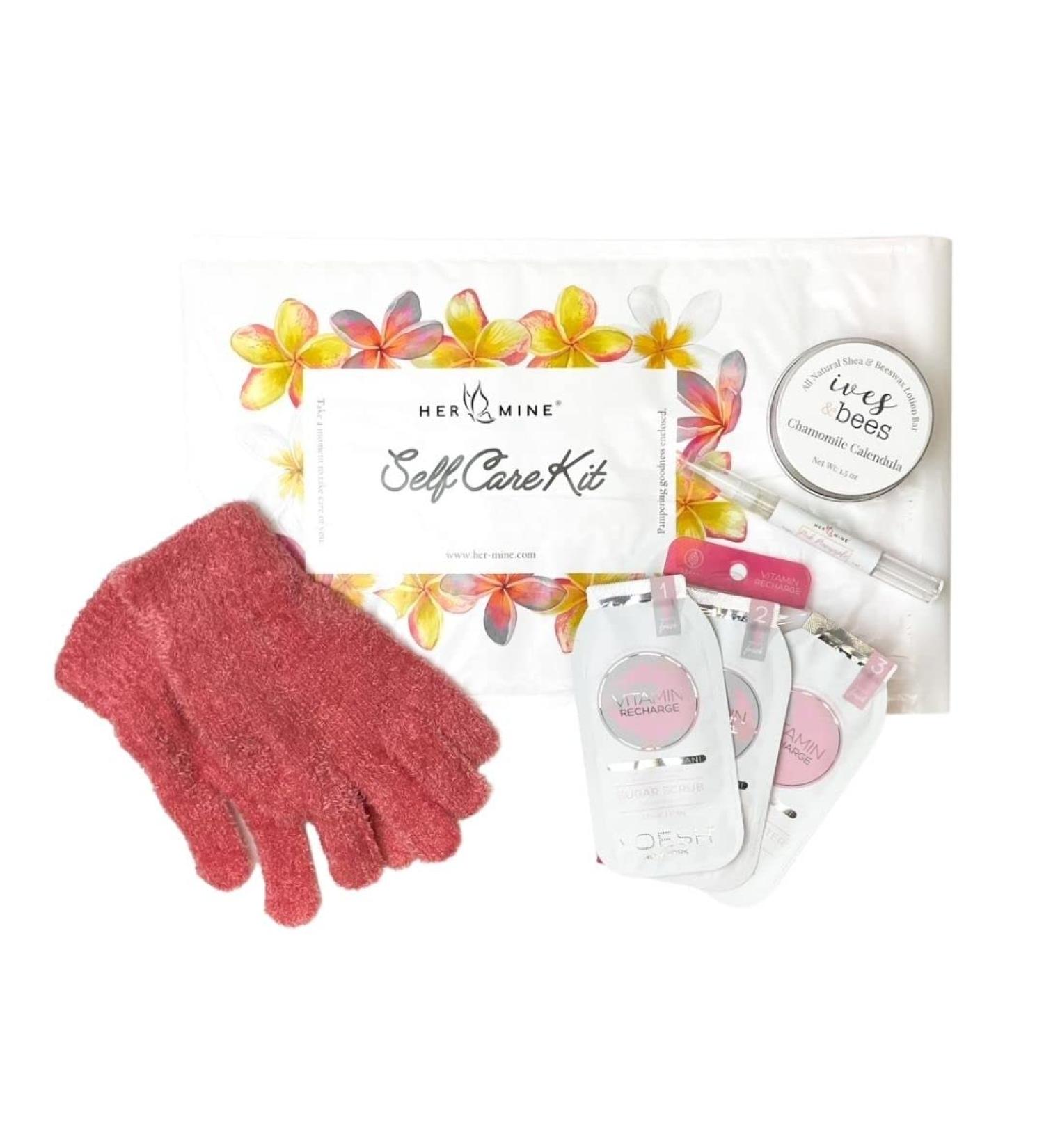 Gift Set for Women - Hand Repair Moisturizing Products | Chamomile Lotion Bar Manicure Kit Cuticle Oil Pen & Aloe Spa Gloves - Buy Online on GoSupps.com