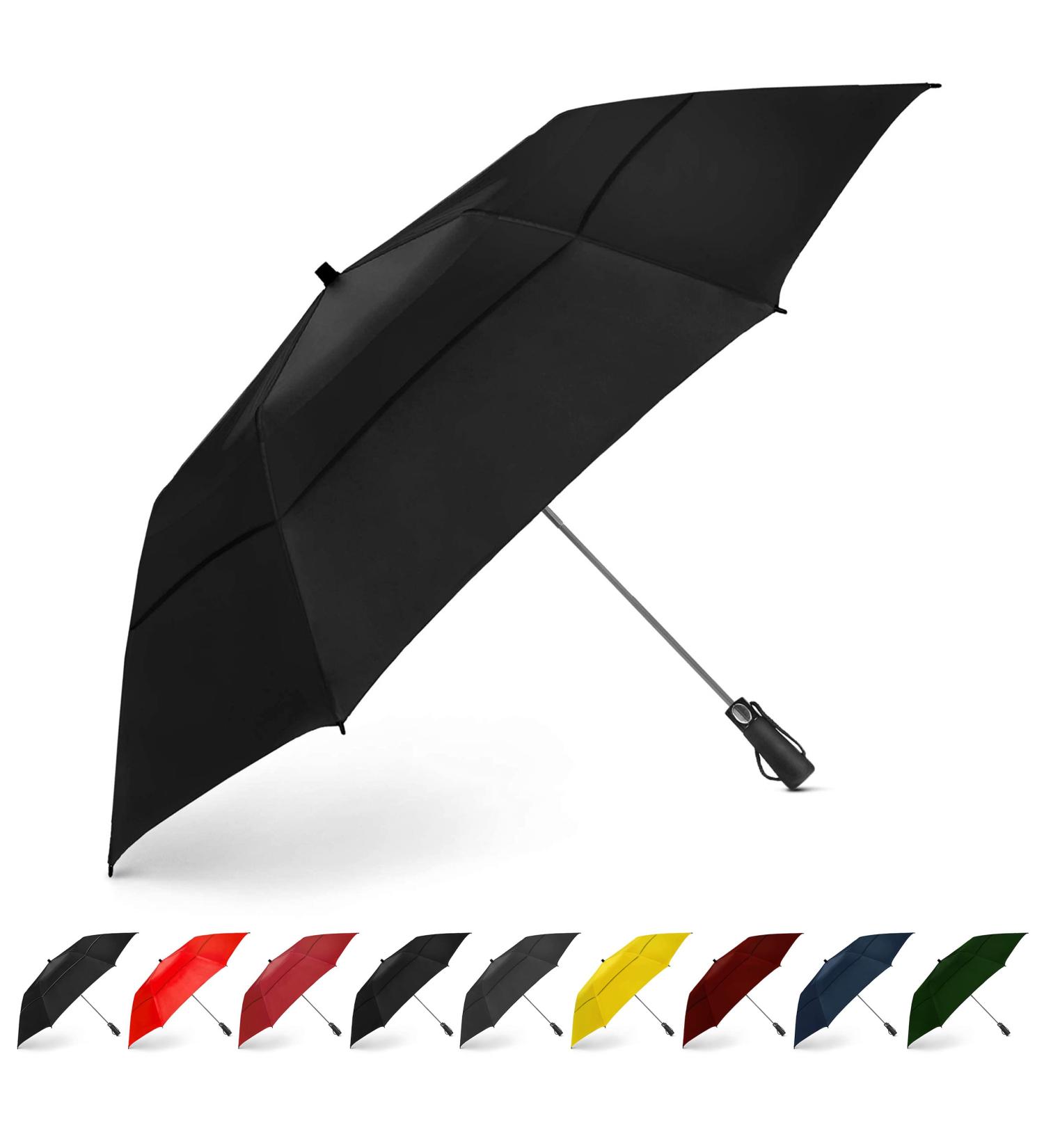 EEZ-Y Golf Umbrella 58 Inch - Strong Windproof Double Canopy - Compact & Travel-Friendly - Black - Buy Online on GoSupps.com
