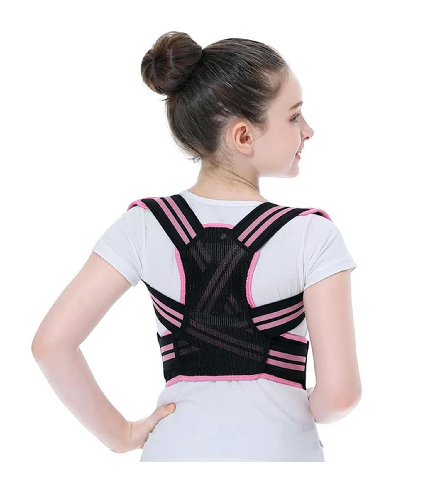 Adjustable Posture Corrector Back Support Belt Orthopedic Corset Spine Back Lumbar Shoulder Braces Pink L - Buy Online on GoSupps.com