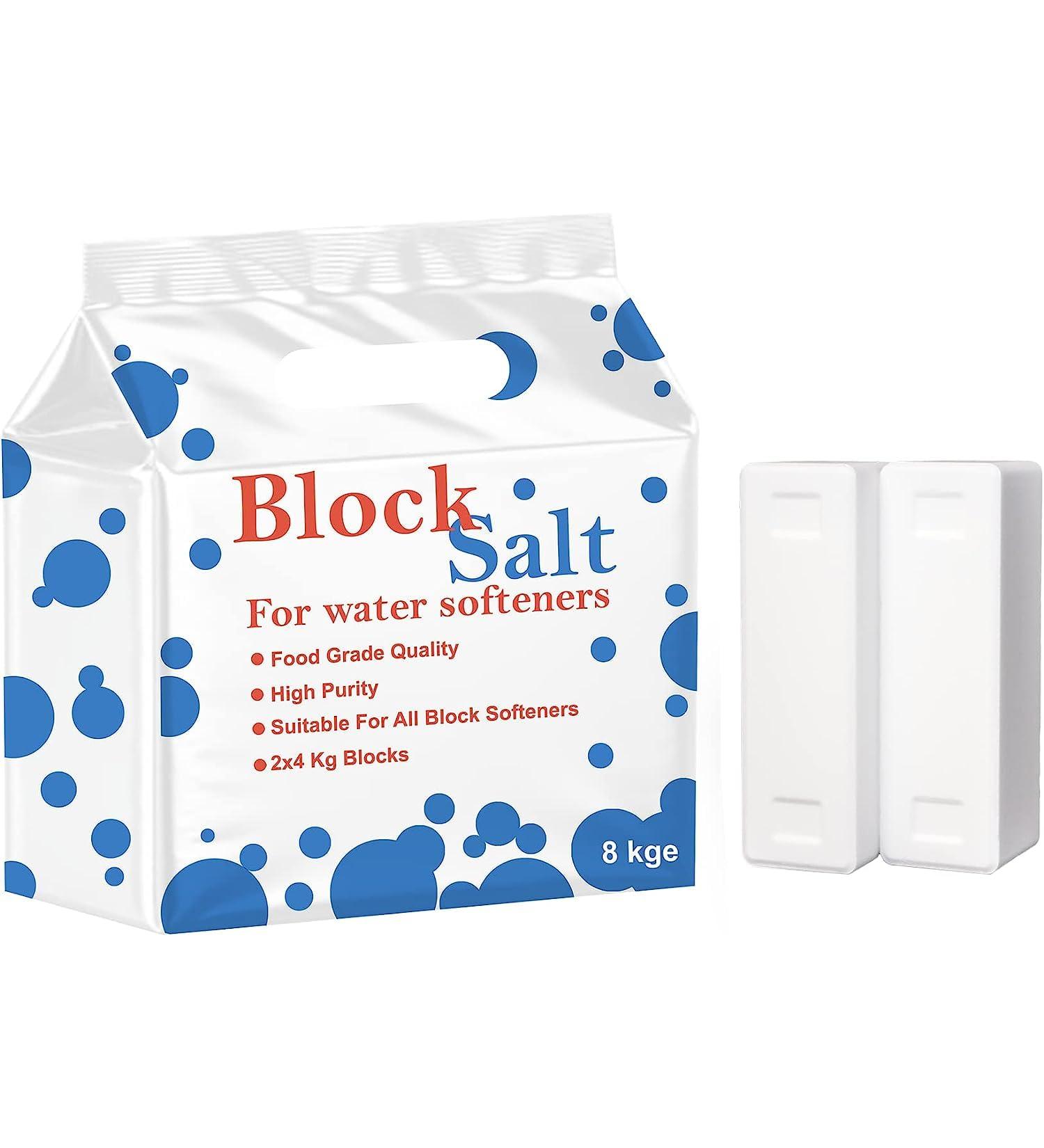 Water Softener Salt Block 100% Genuine Food Grade Water Softener Salt Block Compatible to All Water Softener Machine Each Pack Contains 2 Salt Blocks (1 pack 2 block)