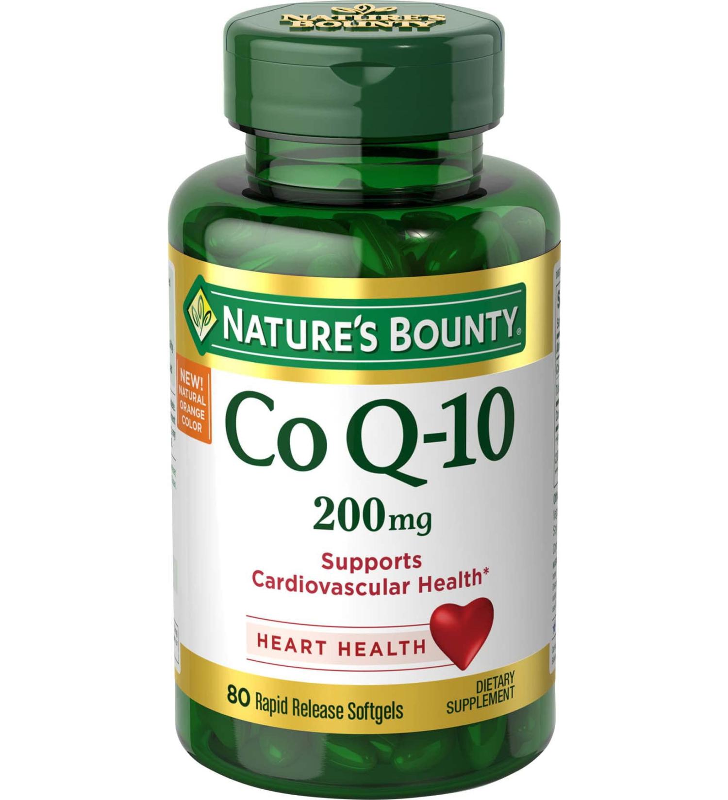Nature's Bounty Co Q-10 200 mg Rapid Release Softgels Supports Cadiovascular Health 80 Ea (Pack of 4) - Buy Online on GoSupps.com