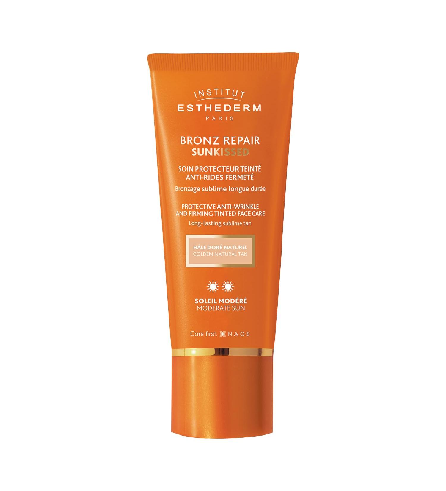 Institut Esthederm - Bronz Repair Sunkissed - Tinted Protective Anti-Wrinkle Firming Care - Natural Golden Tan - Optimization of Natural Tanning - Moderate Sun - 50ml Tube - Buy Online on GoSupps.com