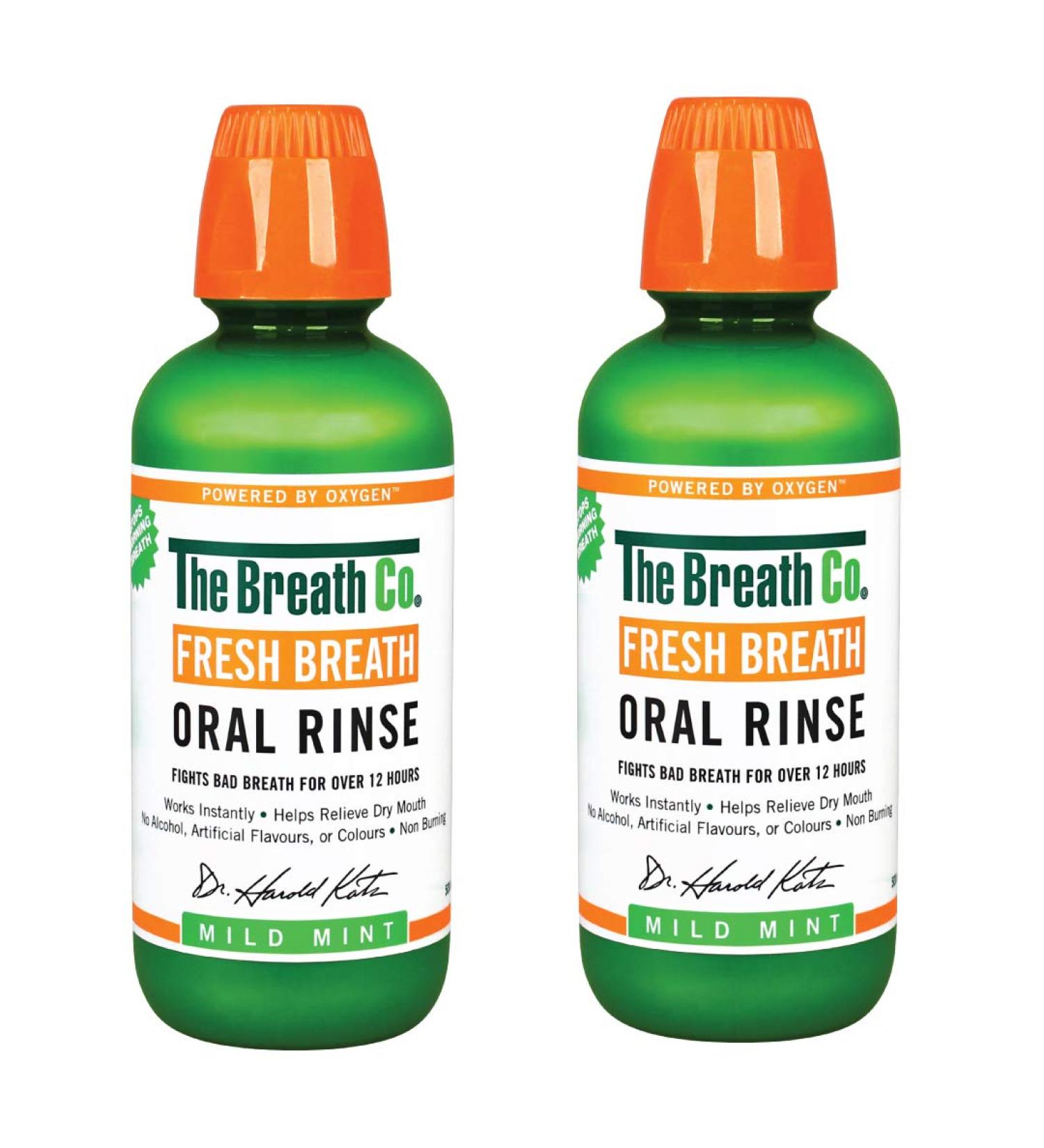 The Breath Co. The Breath Co Fresh Breath Mouth Rinse Mild Mint 500ml (2 Pack) 1kg