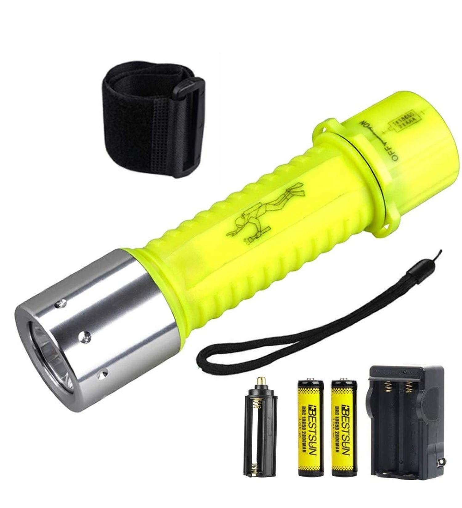 Bestsun Professional 1800 Lumen Diving Flashlight | Super Bright Scuba Safety Light for Underwater Sports | Waterproof Submarine Torch for Swimming Divers - Buy Online on GoSupps.com