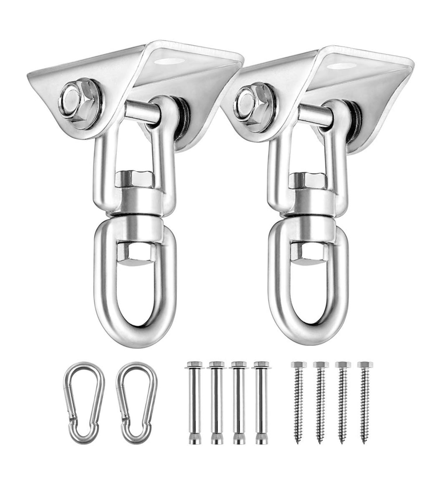 Newtion 1100 LB Capacity Stainless Steel Swing Hangers & Snap Hooks - Heavy Duty Set for Trapeze, Yoga, Hammock - 2 PCS - Buy Online on GoSupps.com