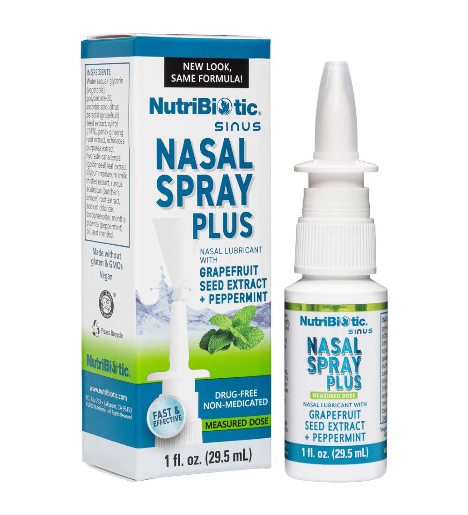 NutriBiotic Nasal Spray Plus - Grapefruit Seed Extract, 1 fl oz (29.5 ml) | Immune Support & Nasal Relief - Buy Online on GoSupps.com