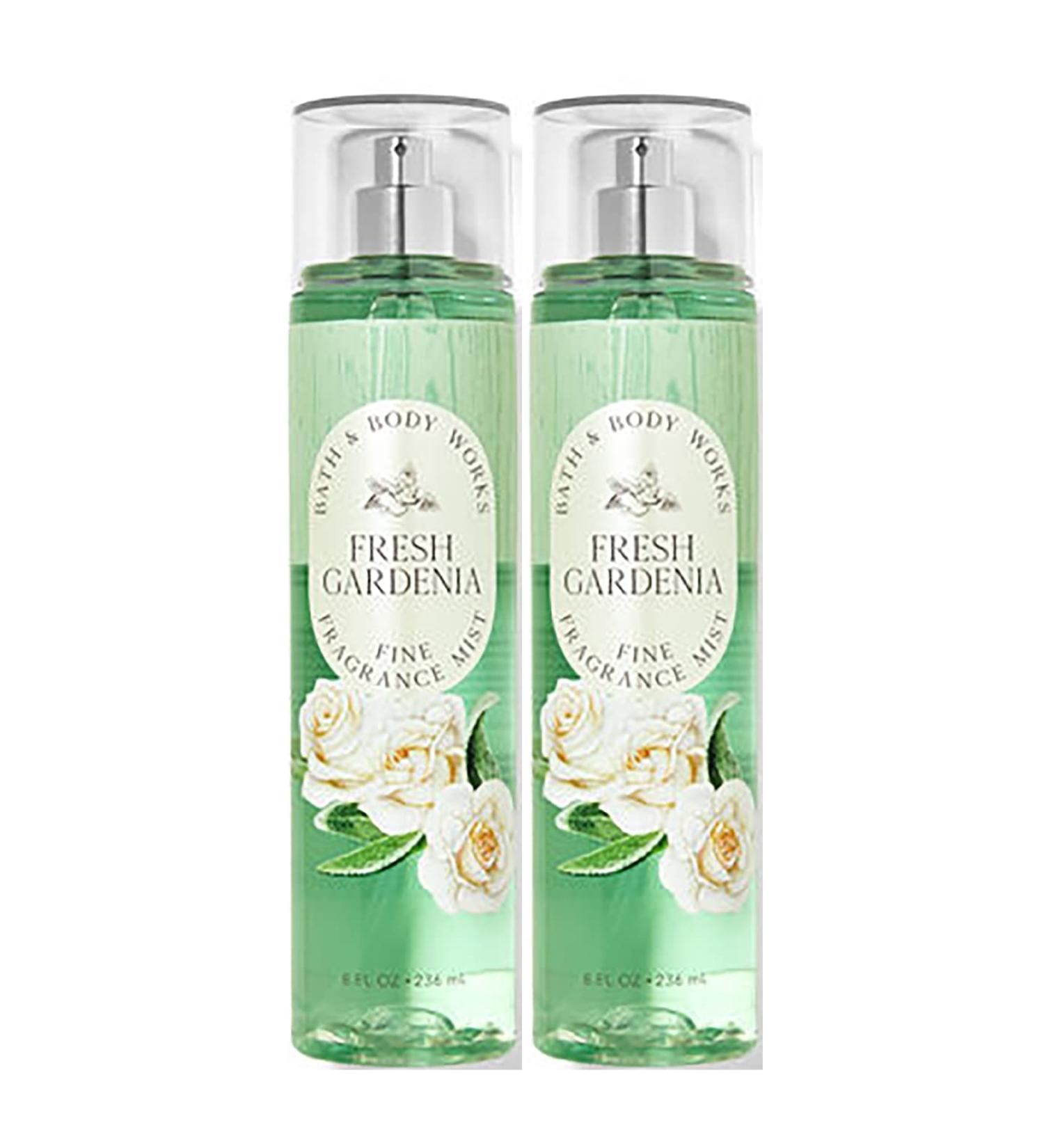 Bath and Body Works Fresh Gardenia Fine Fragrance Mists Pack Of 2 8 oz. Bottles (Fresh Gardenia)