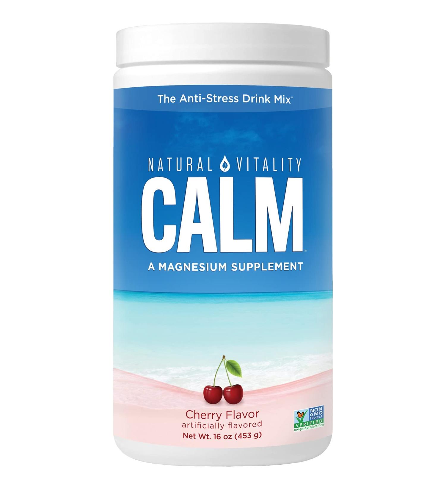 Natural Vitality Calm Cherry 16 oz - Anti-Stress Drink for Relaxation & Balance - Buy Online on GoSupps.com