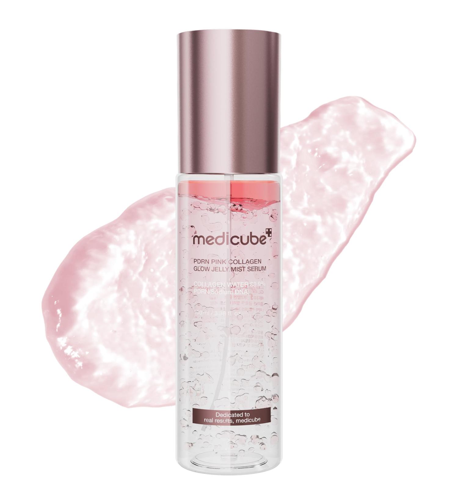 medicube Jelly Mist Serum with Pink PDRN Collagen | Dual-Texture Glow Spray with Niacinamide Glutathione Ceramide Hyaluronic Acid | for Hydration Radiance Plump-Looking Skin | 3.38 fl.oz PDRN Collagen 3.38 Fl Oz (Pack  - Buy Online on GoSupps.com