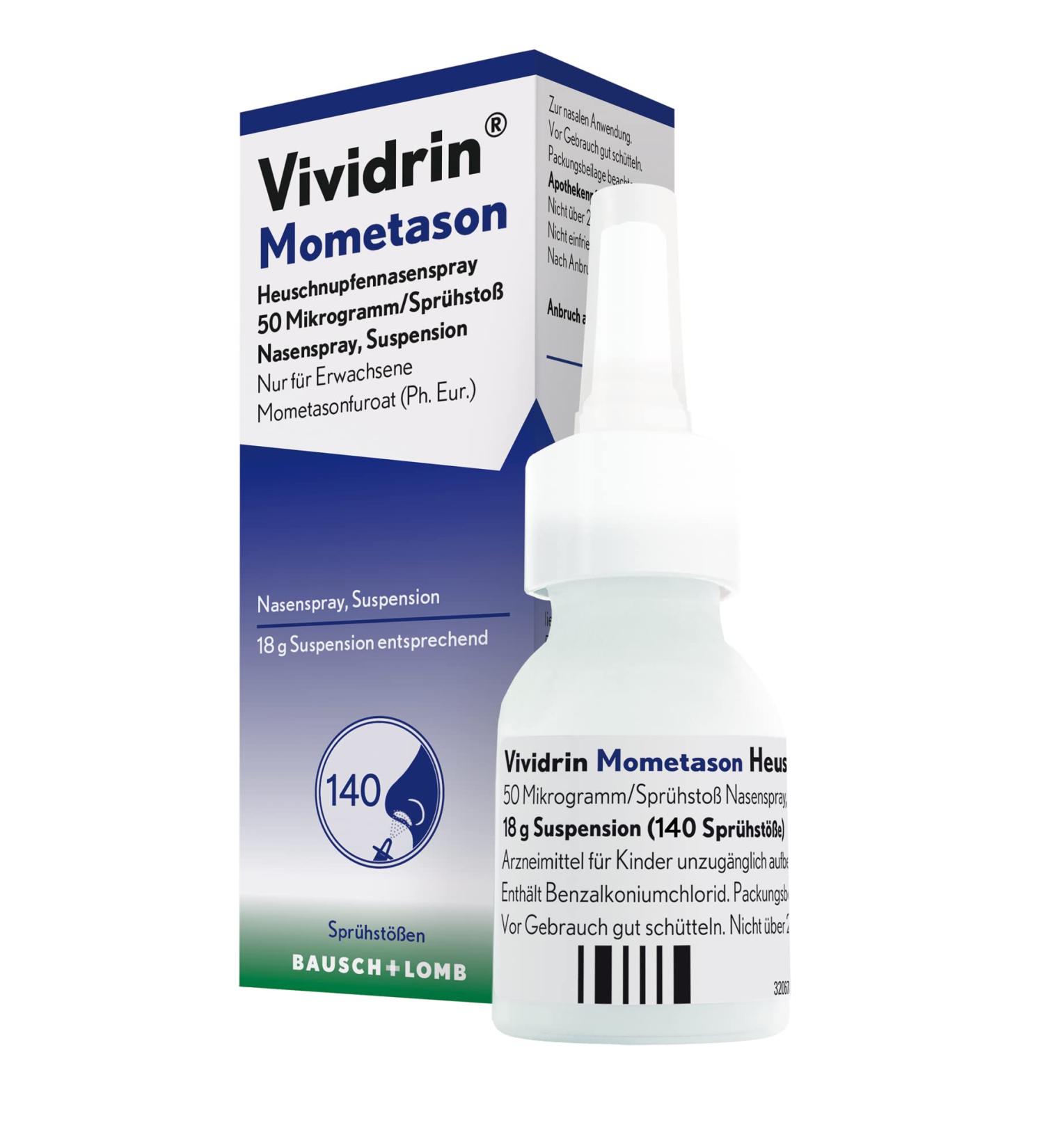 Vividrin Mometason Nasal Spray for Hay Fever Relief - Allergy Symptoms Relief 18g (1 Pack) - Fast International Shipping - Buy Online on GoSupps.com