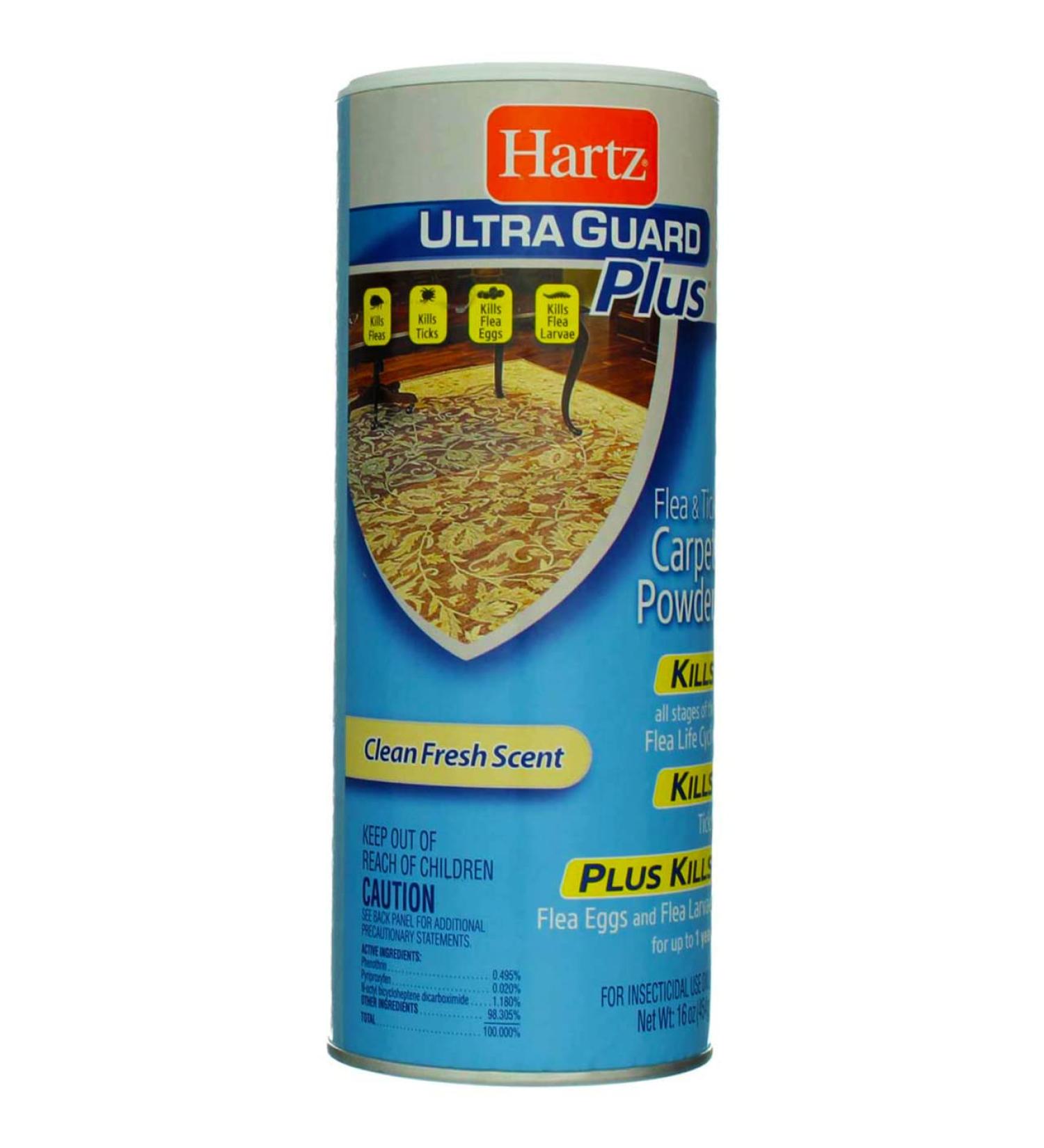 Hartz UltraGuard Plus Flea & Tick Carpet Powder - 16oz | Fast-Acting Formula - Buy Online on GoSupps.com