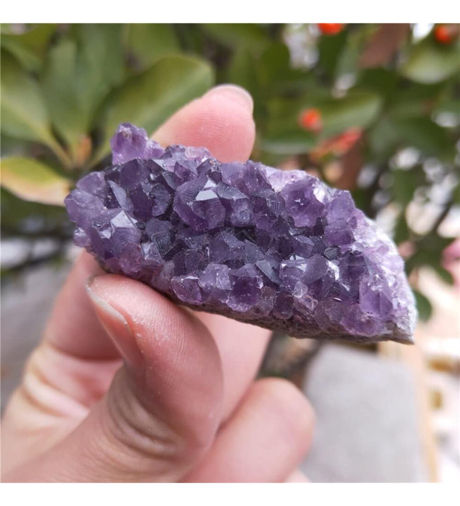 Crystal Rough Crystal Natural Brazil Amethyst Crystal Cluster Purple Quartz Dark Purple Stone Cluster Suitable for Home Office Decoration (Size : 70-80g) - Buy Online on GoSupps.com