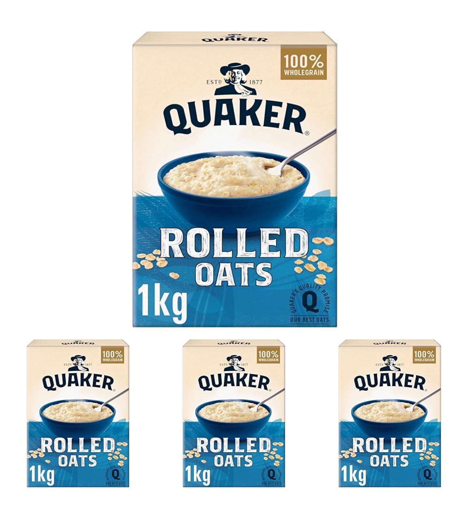 Quaker Rolled Oats 1 kg (Pack of 4) - Buy Online on GoSupps.com