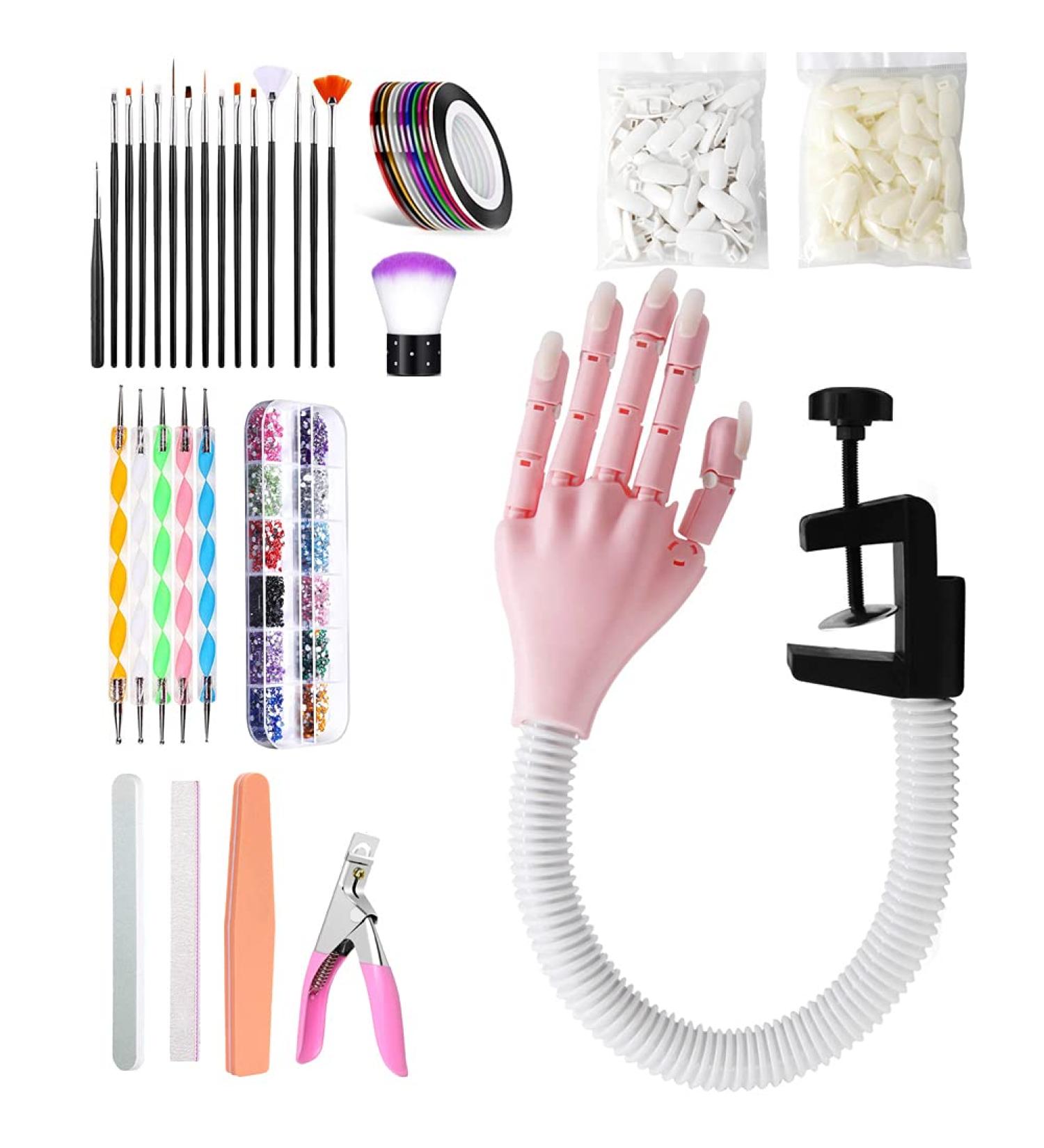 Professional Flexible Nail Practice Hand Kit for Acrylic Nails - Ideal for Nail Technicians and Nail School Use - Buy Online on GoSupps.com
