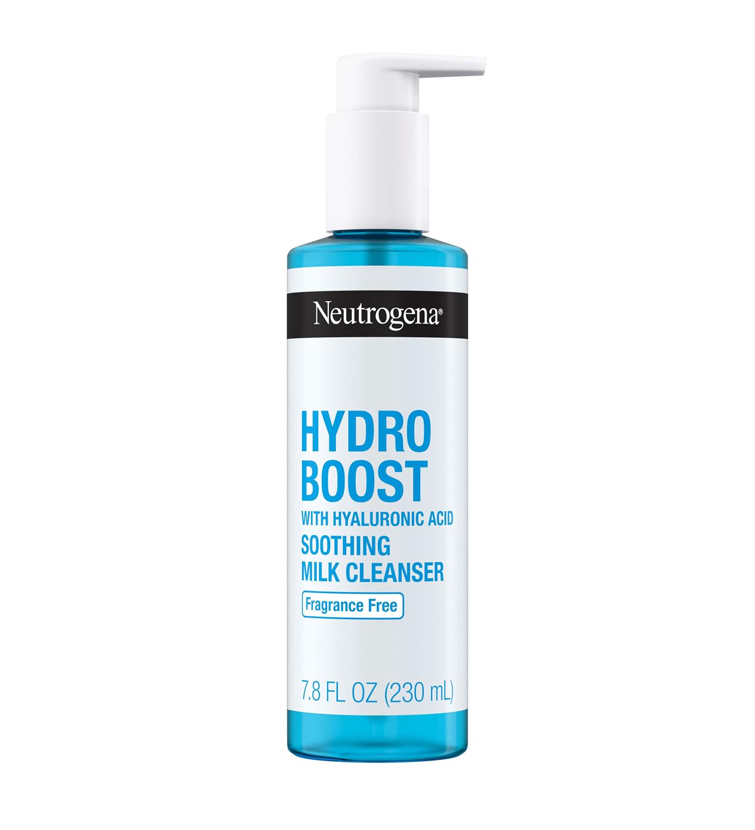 Neutrogena Hydro Boost Soothing Milk Facial Cleanser 7.8 Fl. Oz - Hyaluronic Acid Hydrating Face Wash for Soft, Soothed Skin - Hypoallergenic & Fragrance-Free - Buy Online on GoSupps.com