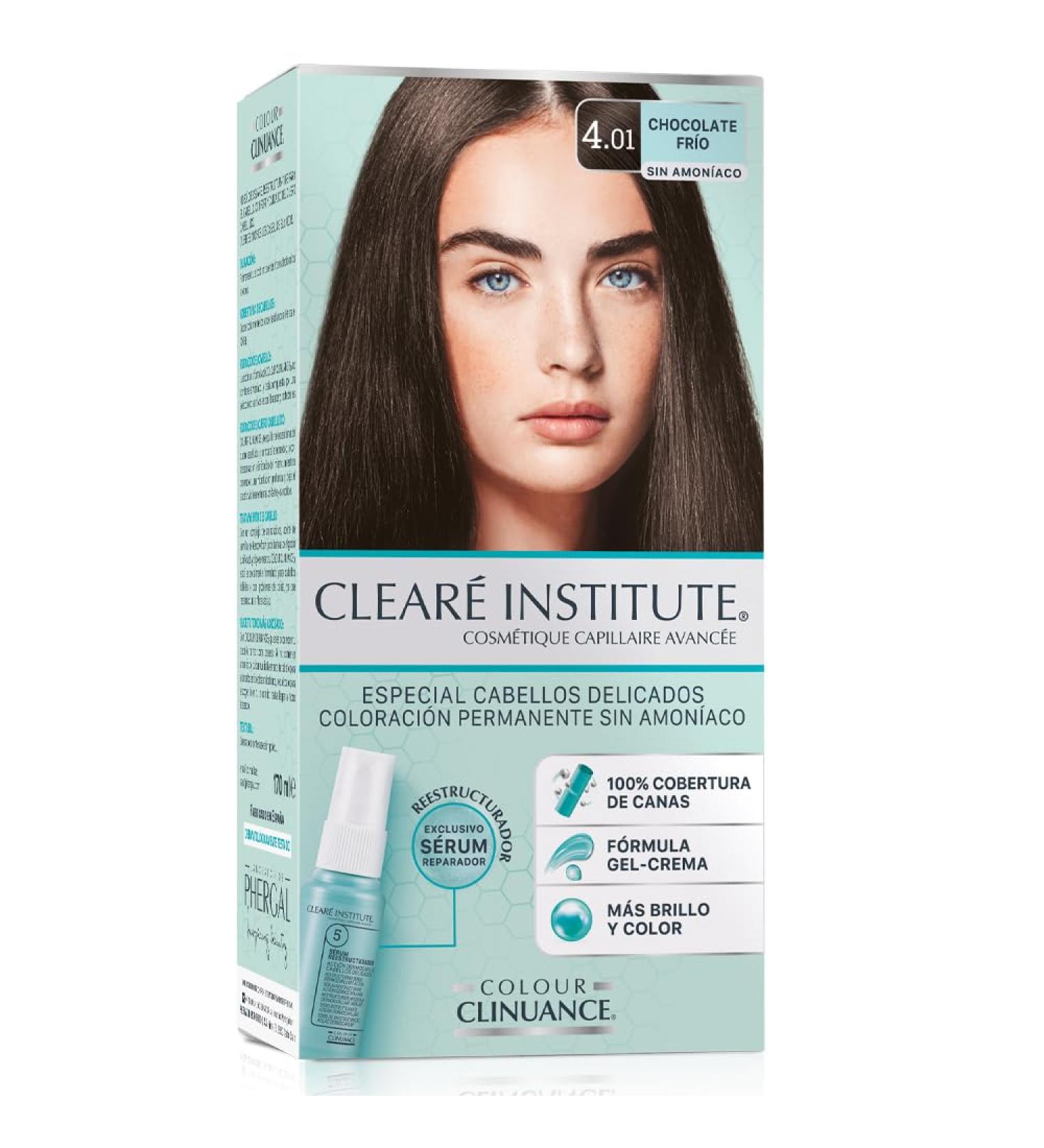 Cleare Institute Color Clinuance permanent coloration delicate hair without ammonia plus brightness intense color 100 coverage 401 cold chocolate 170 ml - Buy Online on GoSupps.com
