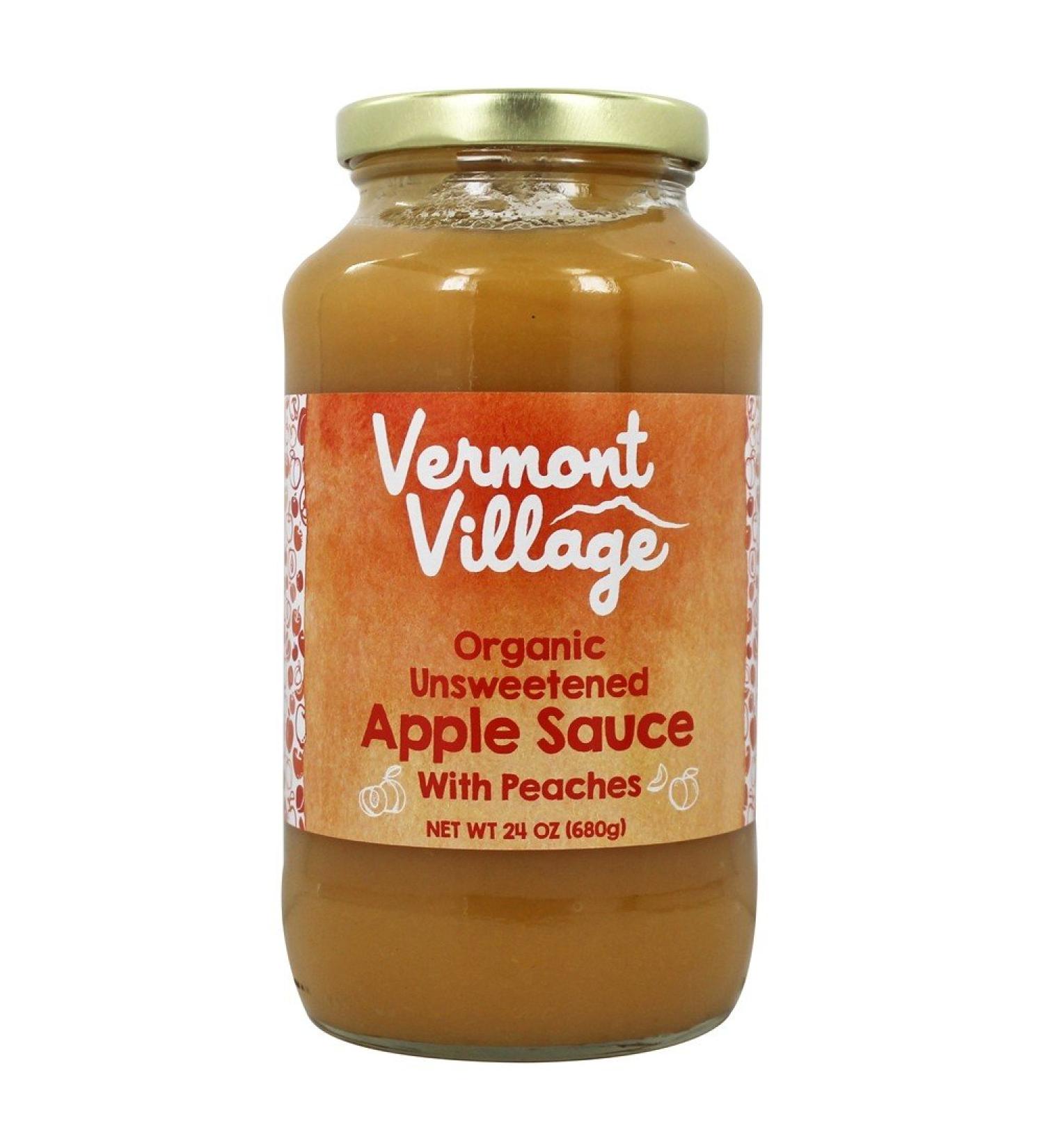 Buy Vermont Village Organic Peach Apple Sauce - 24 oz | All-Natural Flavor - Buy Online on GoSupps.com