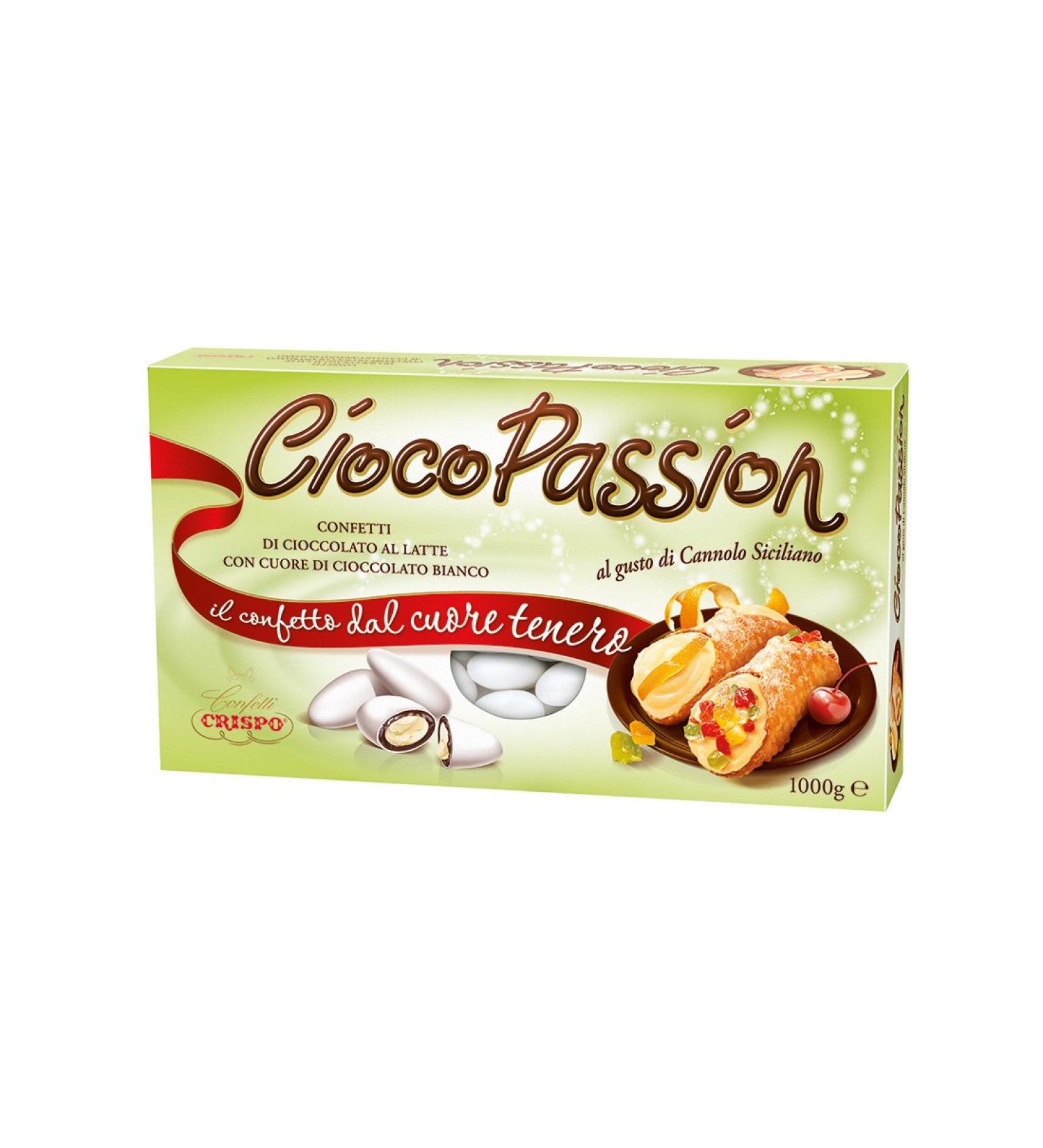 CRISPO Crispo Confetti Cioco Passion Cannolo Siciliano - Couleur blanche - 3 paquets de 1 kg 3 kg