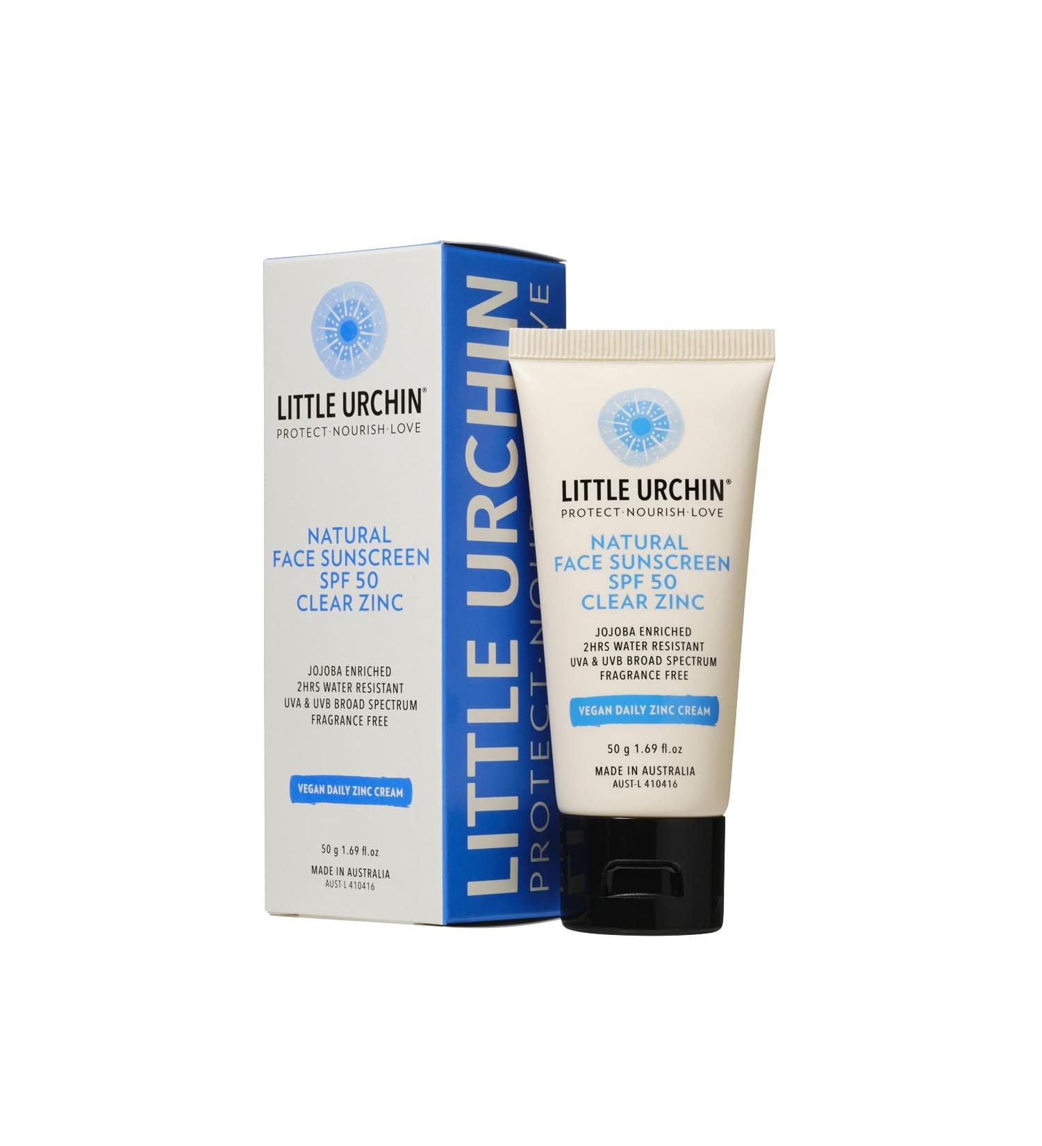 Natural Zinc Face Sunscreen SPF 50 - Clear Zinc 50g | Reef Safe Water Resistant Fragrance Free | Australian Made Sunscreen for Families Kids & Babies 6m+ | Jojoba Oil Enriched - Buy Online on GoSupps.com