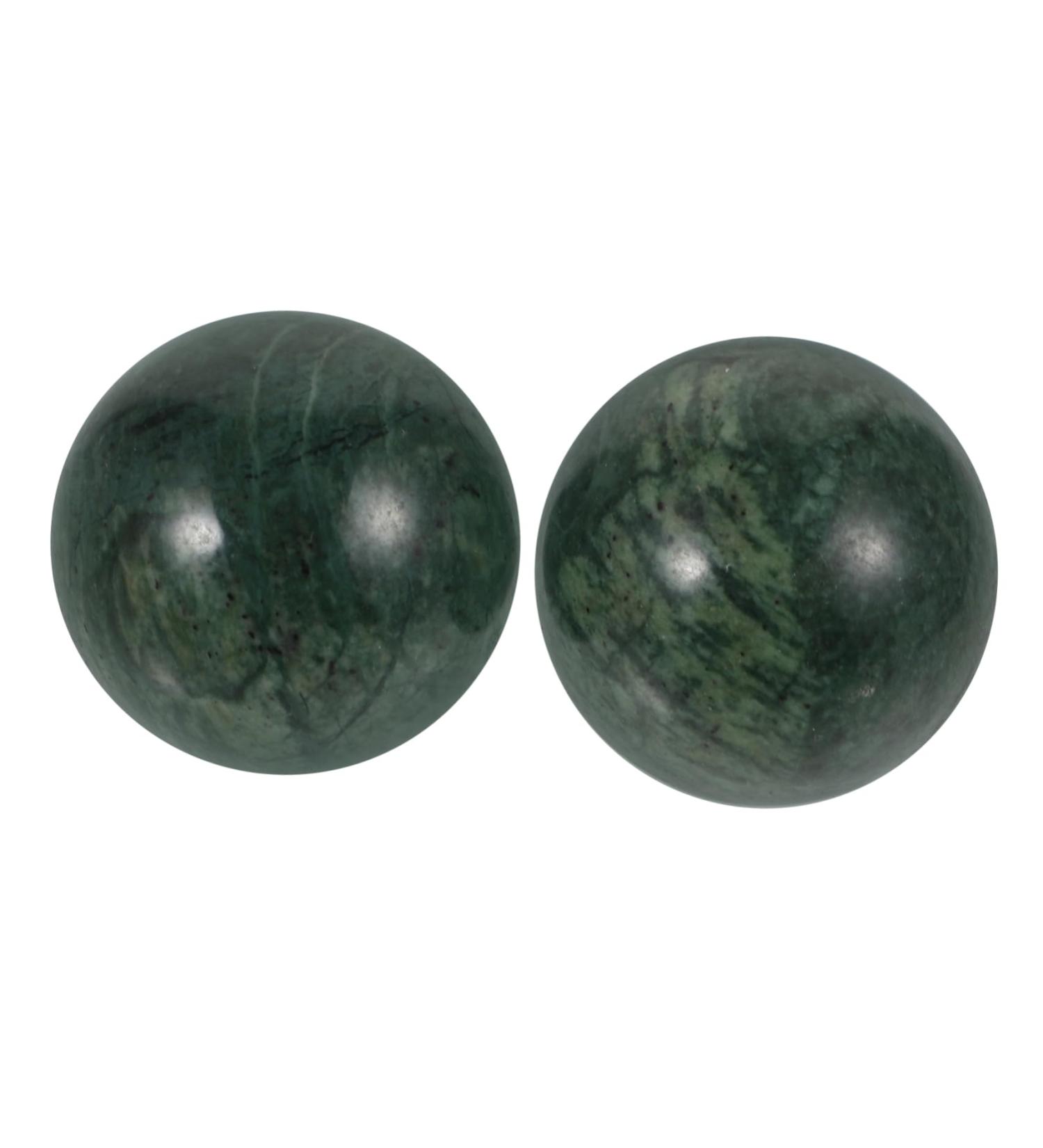Gogogme 2-Pack Jade Fitness Handballs - Massage Balls for Arm & Hand Training | Chinese Hawers Balls & Jade Rollerball Massager - Buy Online on GoSupps.com