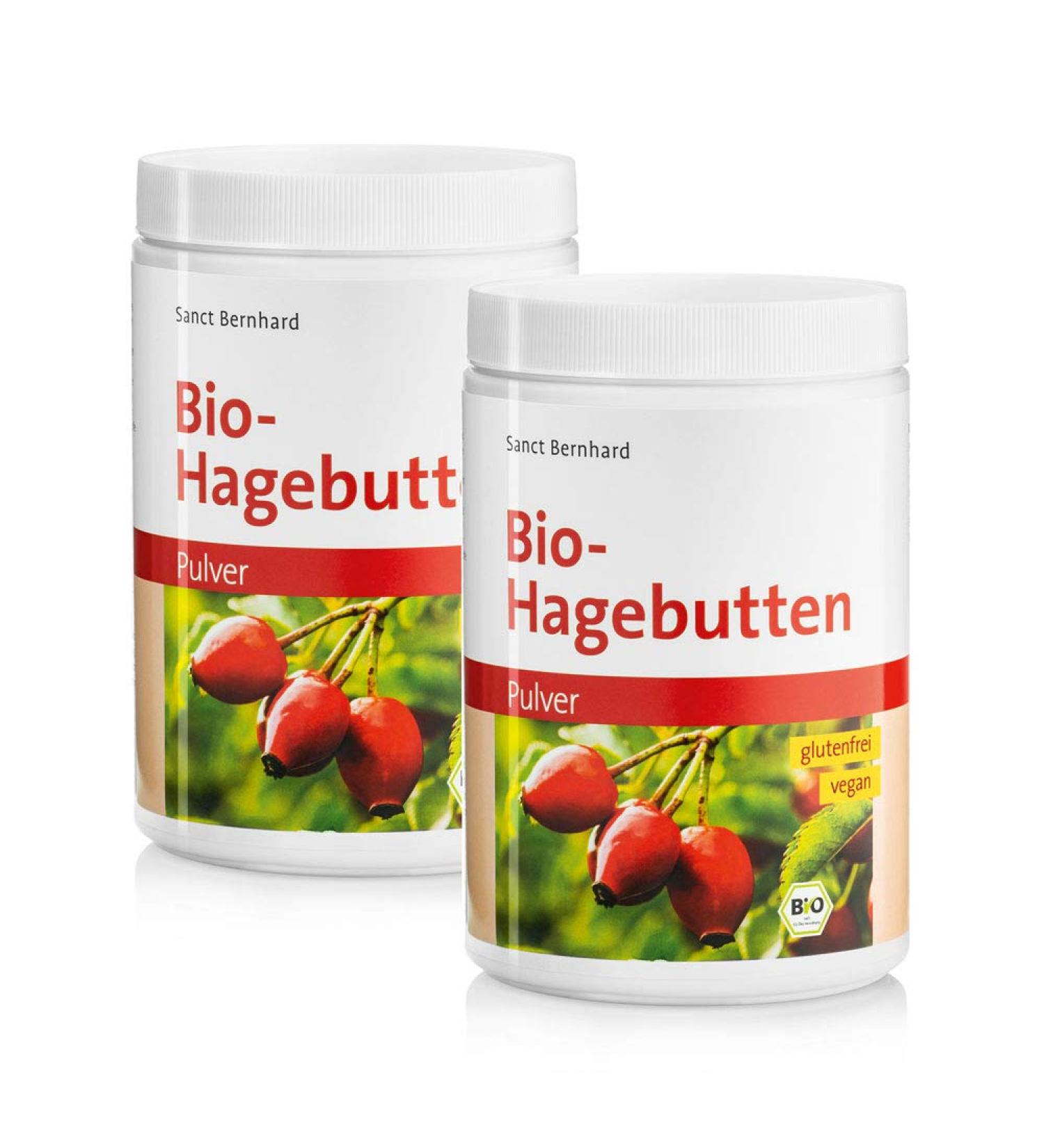 Sanct Bernhard organic rosehip powder gluten-free vegan for smoothies shakes muesli content 1 kg 1000 g