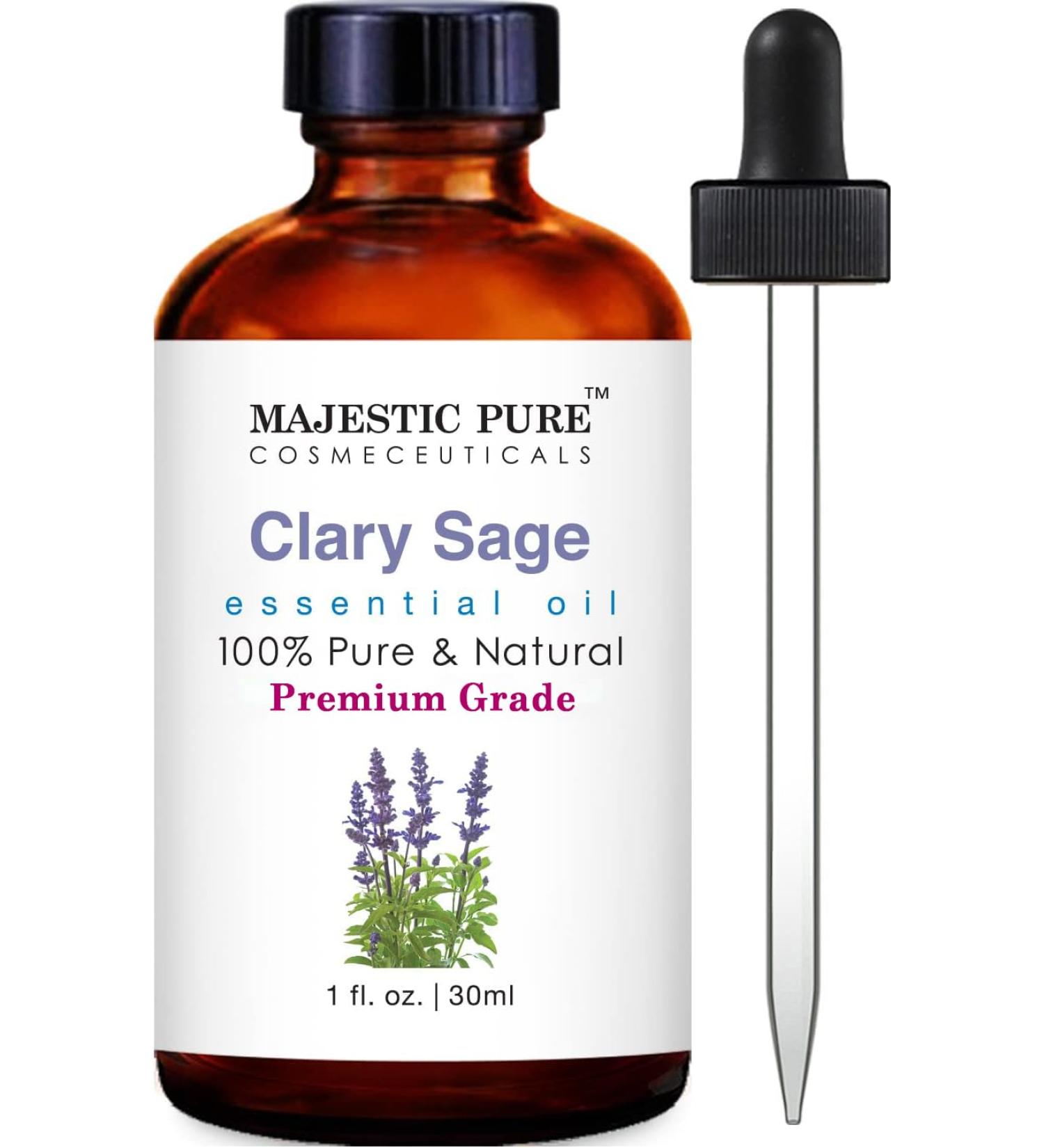 Buy MAJESTIC PURE Clary Sage Essential Oil - Premium Grade Aromatherapy & Massage Oil - 1 fl oz - Pure & Natural - Buy Online on GoSupps.com