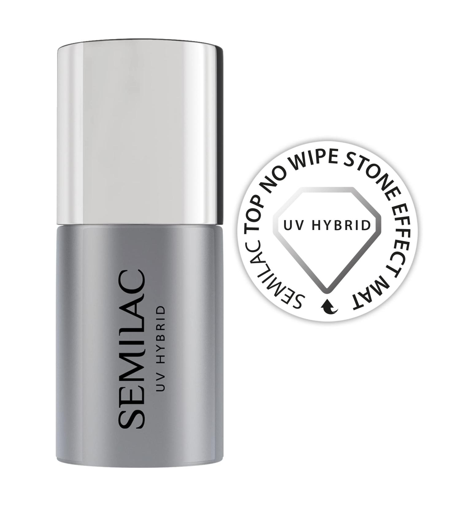 T12 Semilac Top Coat No Wipe Matte Stone Effect UV Gel Polish Salon Quality Manicure Effective Durable No Wipe Top Coat Gel Polish Tear-Resistant Easy to Apply 7 ml T12 Top Stone Effect Matt - Buy Online on GoSupps.com