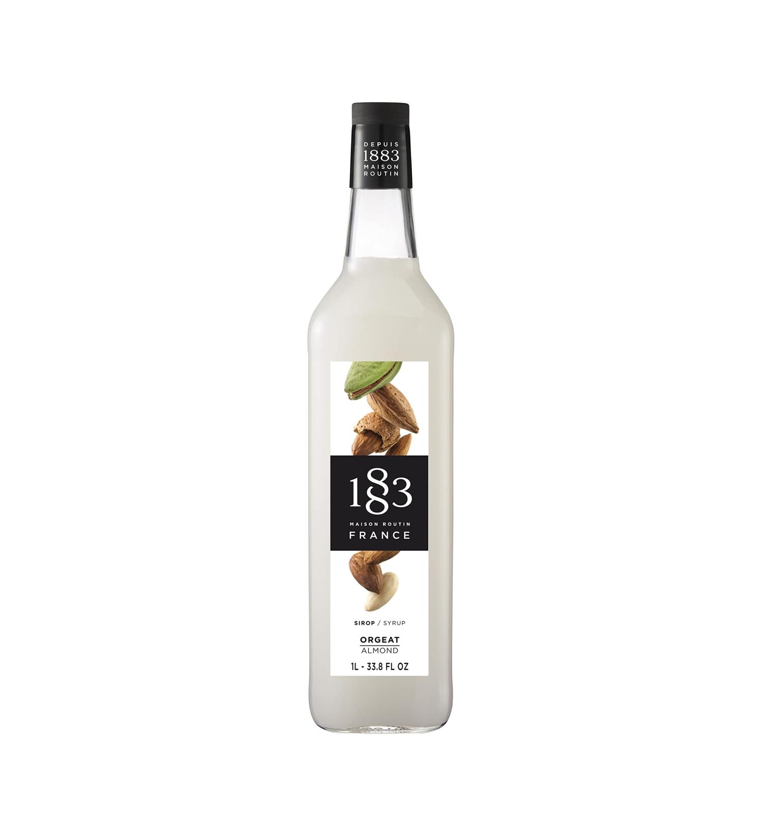 1883 Maison Routin Premium Almond Syrup - 1L Glass Bottle for Coffee, Lattes, Hot Chocolate, Cocktails, and Desserts - Buy Online on GoSupps.com