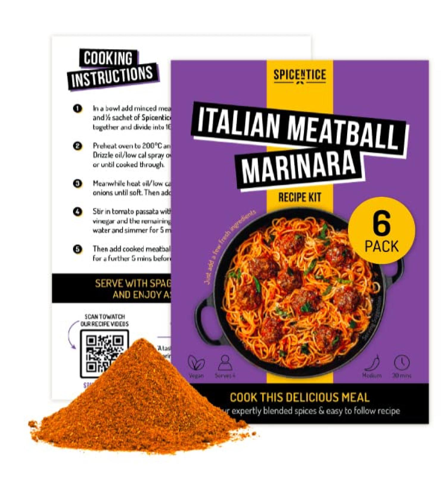Spicentice Italian Meatball Marinara Recipe Kits (Pack of 6) - Buy Online on GoSupps.com