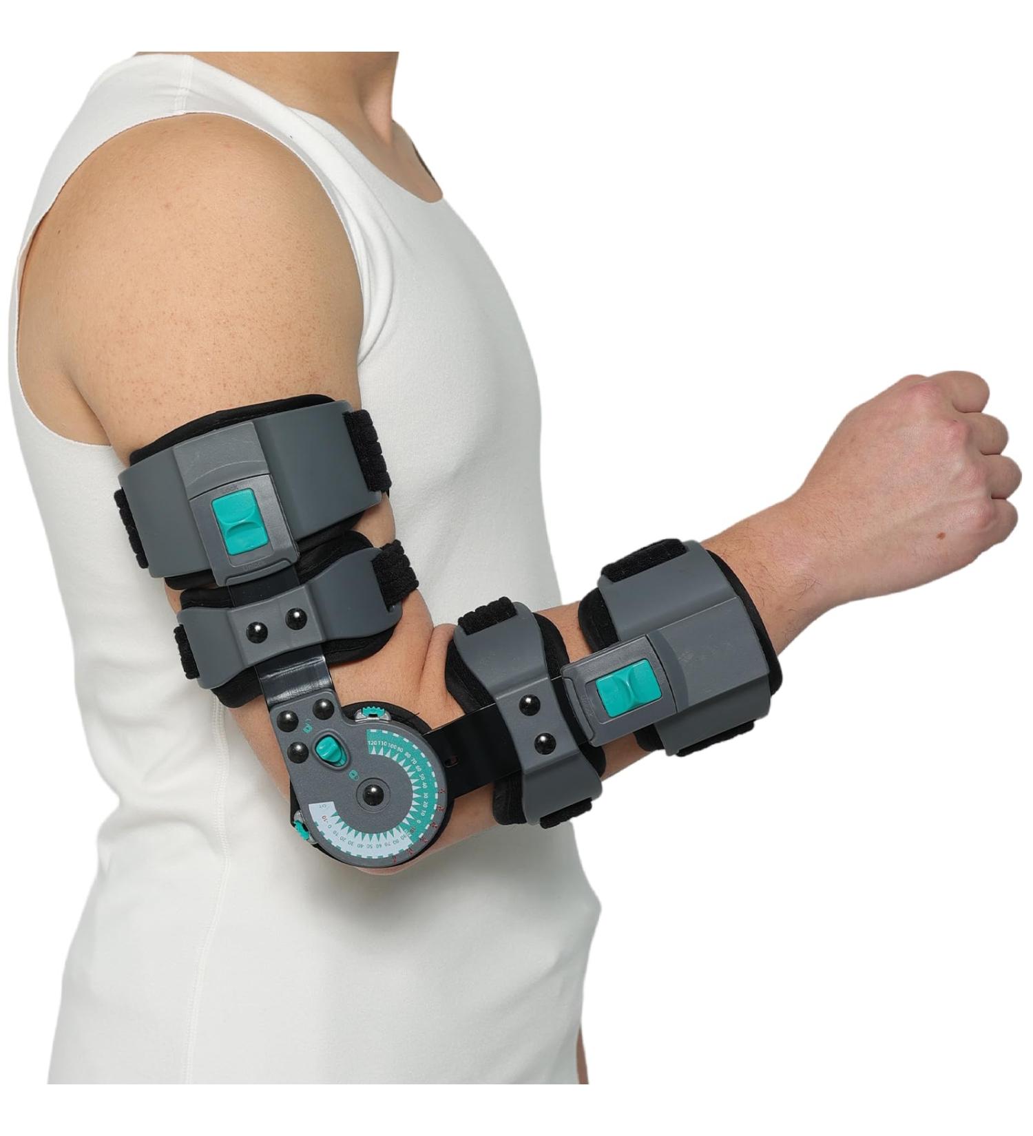 Medical Hinged ROM Elbow Brace Arm Injury Recovery Splint Support Stabilizer for Post-Op Surgery Recovery Ligament and Tendon Repairs and Dislocation (Right)