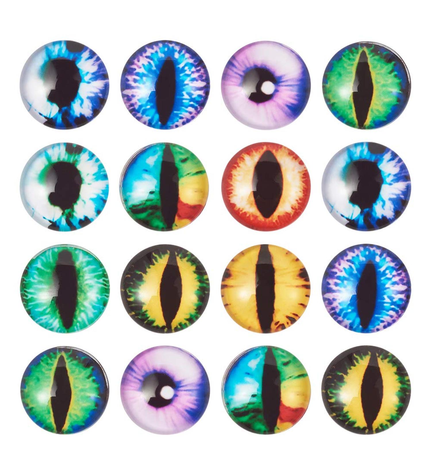 20pcs Beadthoven 12mm Mixed Style Dragon Eye Glass Cabochons for Jewelry Making - Buy Online on GoSupps.com