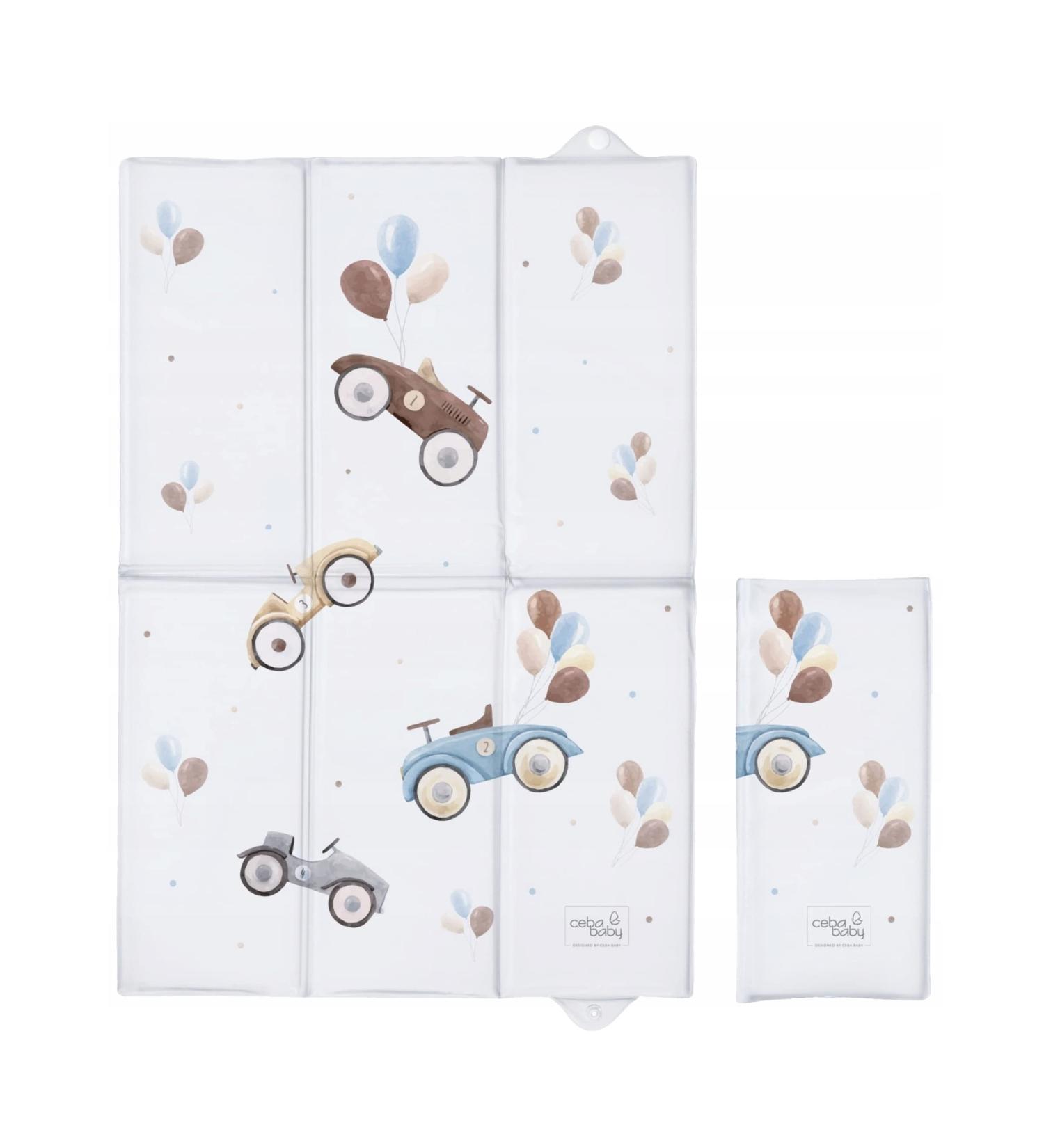 Foldable Baby Changing Mat - Retro Cars Design | Waterproof & Portable Nappy Changer - Buy Online on GoSupps.com