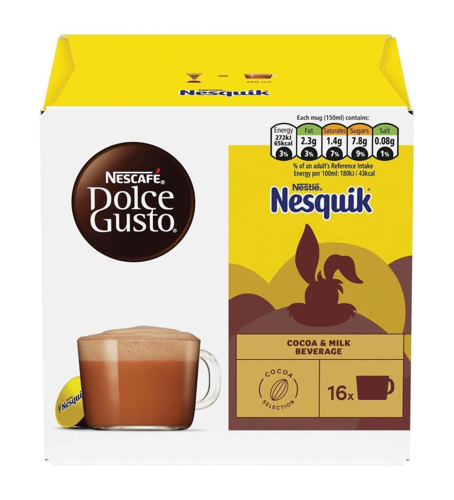 NESCAF Dolce Gusto Nesquick - 16 Hot Chocolate Pods - Choco Drink - Quality Cocoa (One Pack) - Buy Online on GoSupps.com