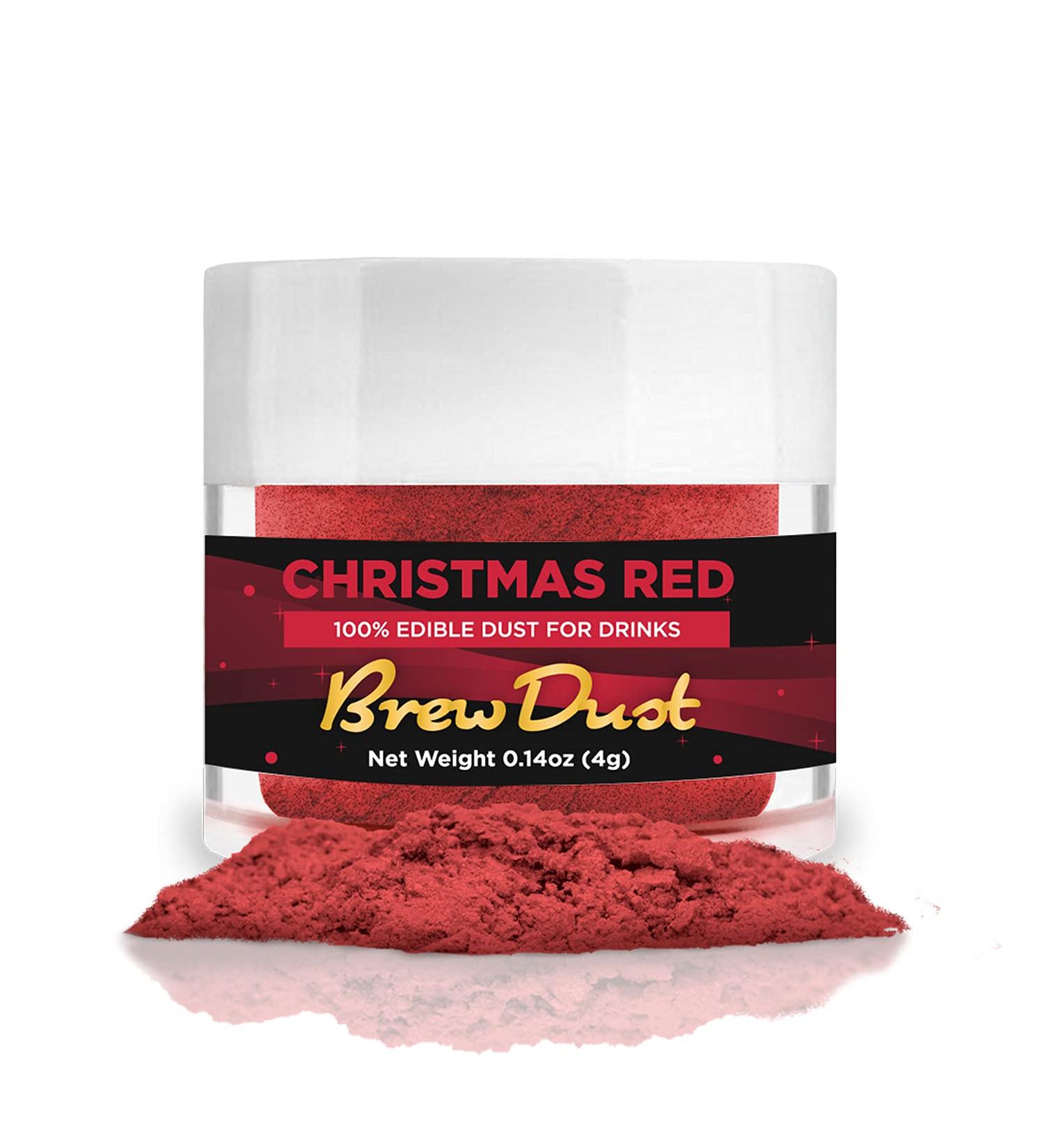BAKELL Edible Brew Dust - Christmas Red 4g | Shimmery Drink Glitter for Beverages, Cocktails | 100% Edible, Kosher & Halal Certified - Buy Online on GoSupps.com