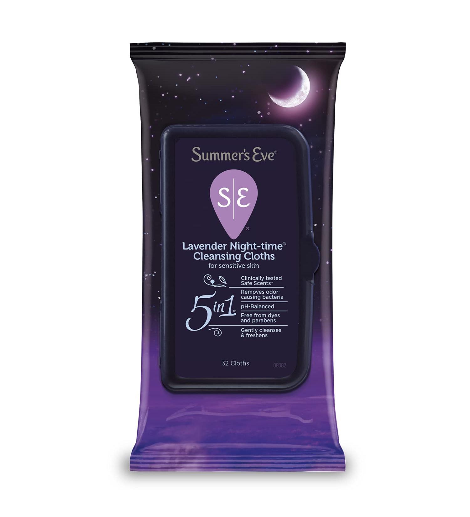 Summer's Eve Night-time Feminine Wipes, Lavender 32 Count - Buy Online on GoSupps.com