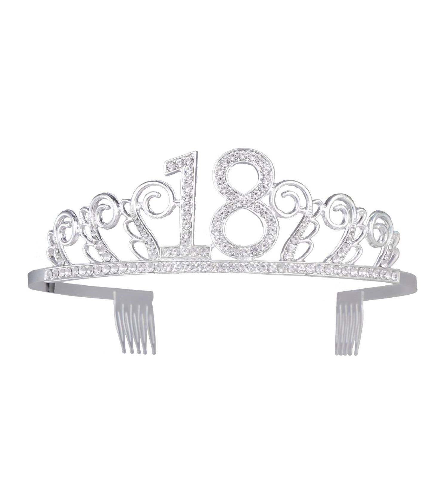 Frcolor 18th Birthday Crown Headband for Women | Crystal Silver Tiara with Combs | Perfect Gift for 18th Birthday Celebrations - Buy Online on GoSupps.com
